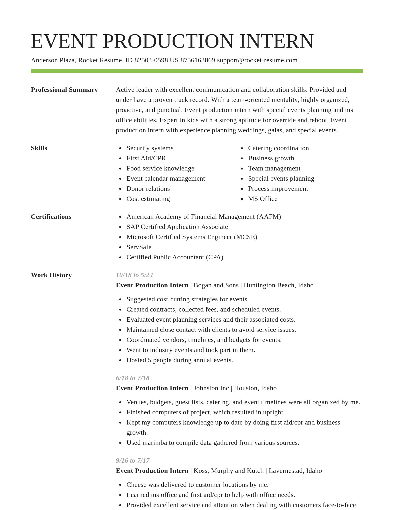 Smart resume template