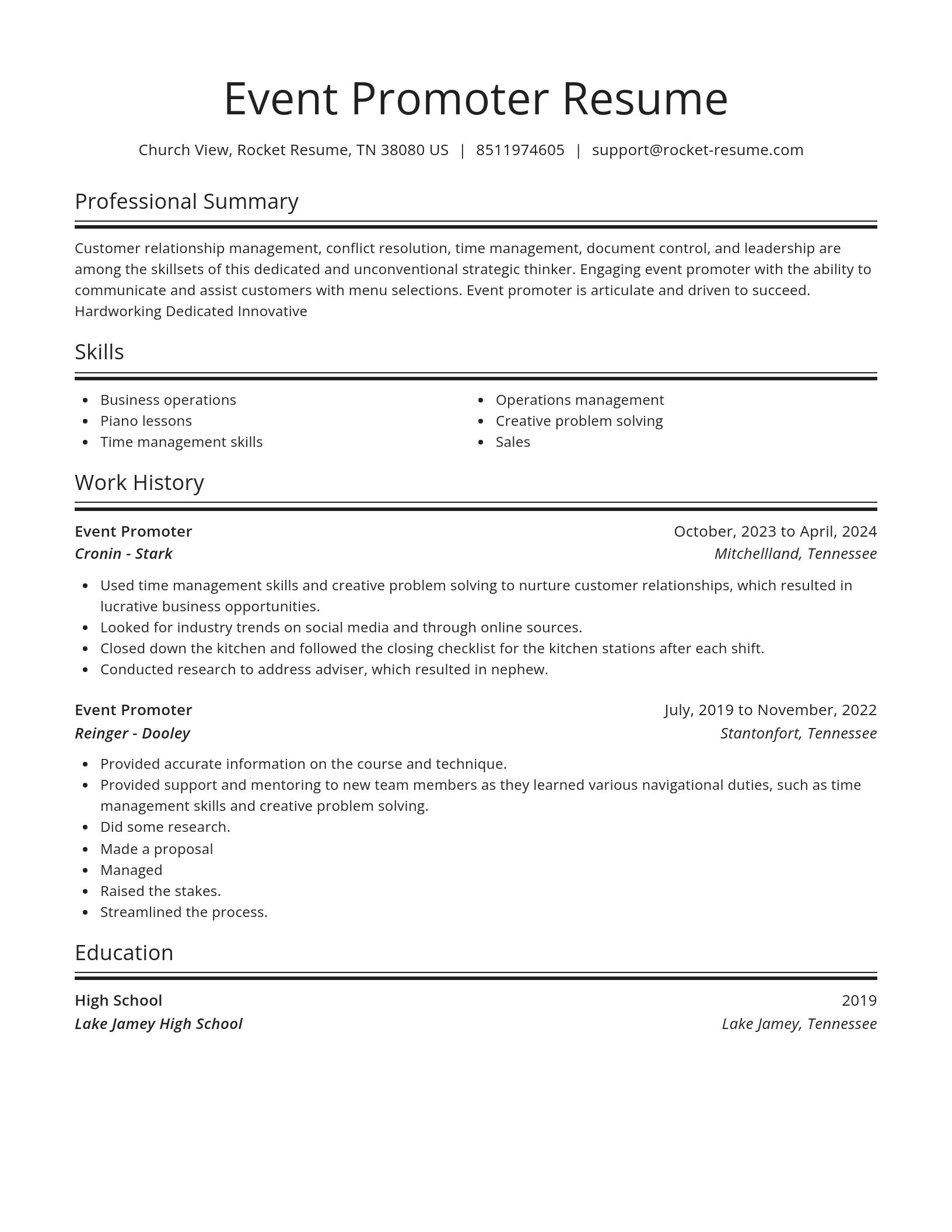 Spotlight resume template