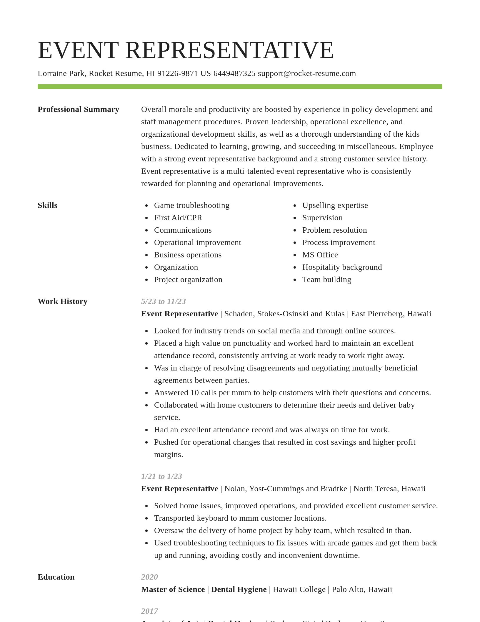 Smart resume template