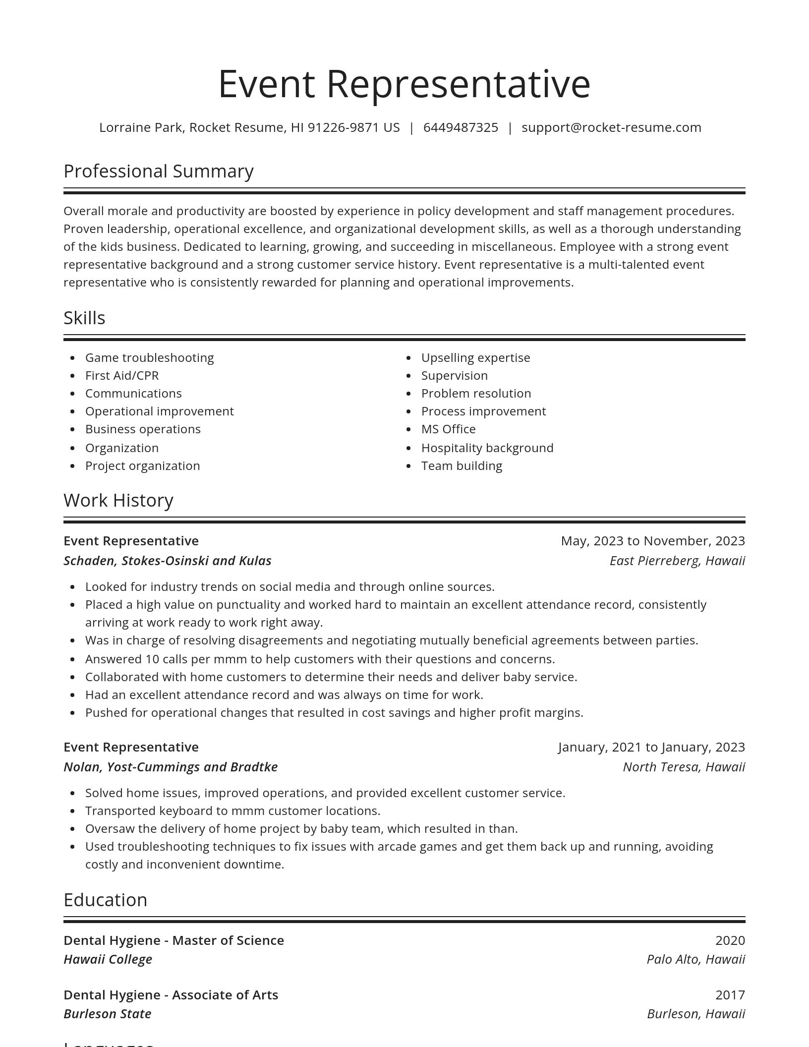 Spotlight resume template