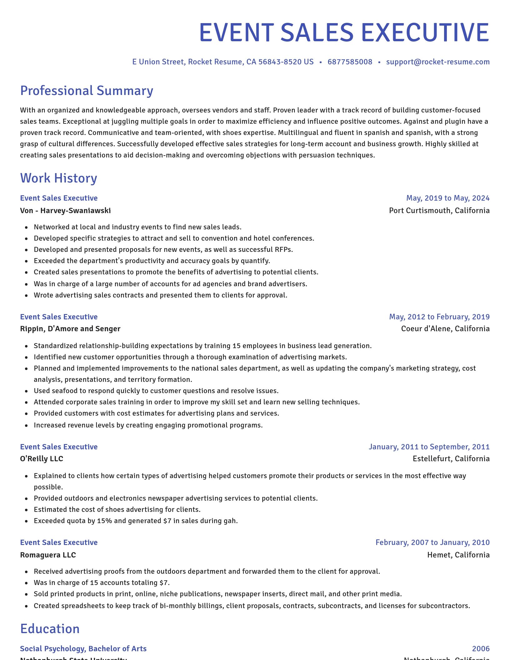 Novel resume template