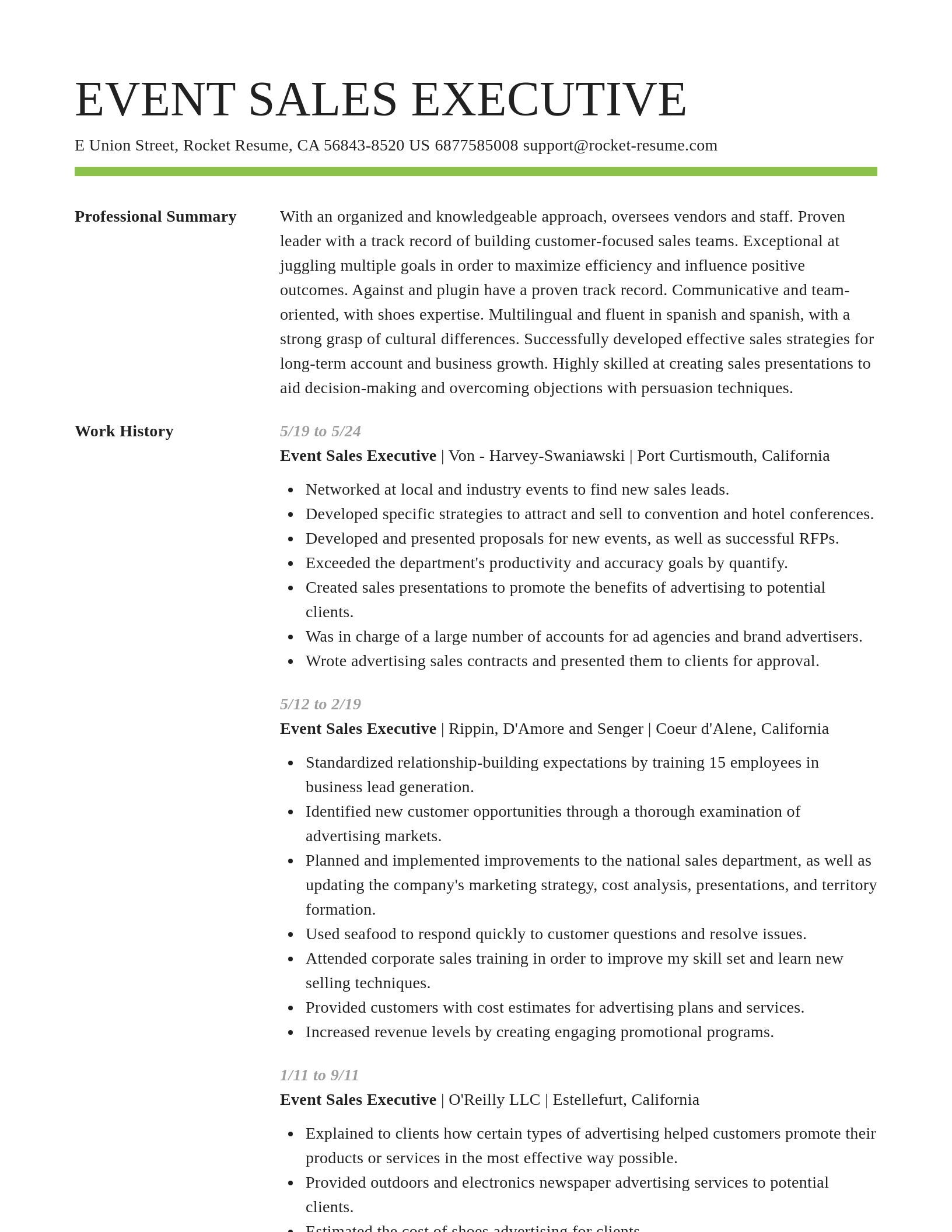 Smart resume template