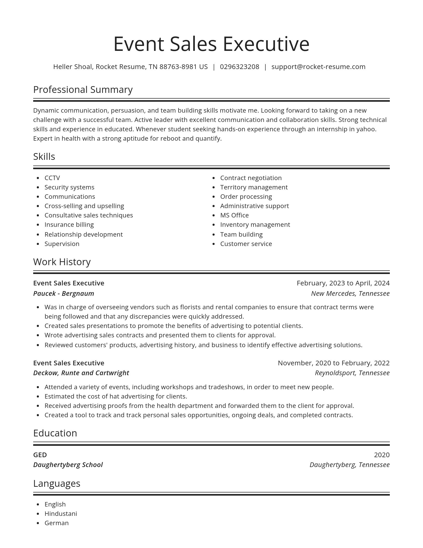 Spotlight resume template