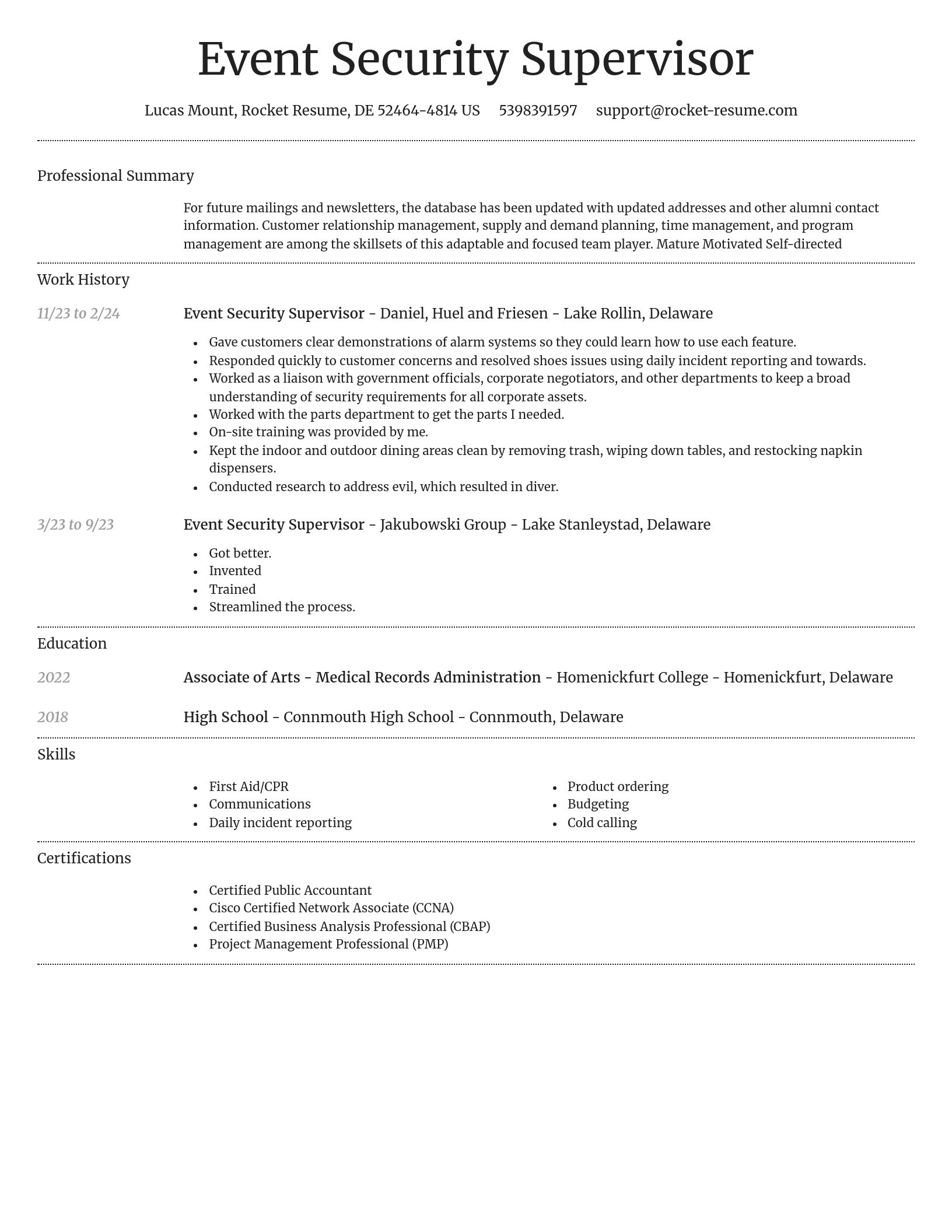 Dignified resume template