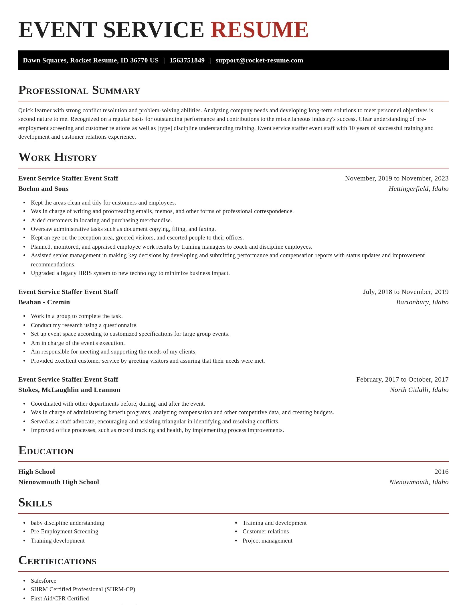 Exquisite resume template