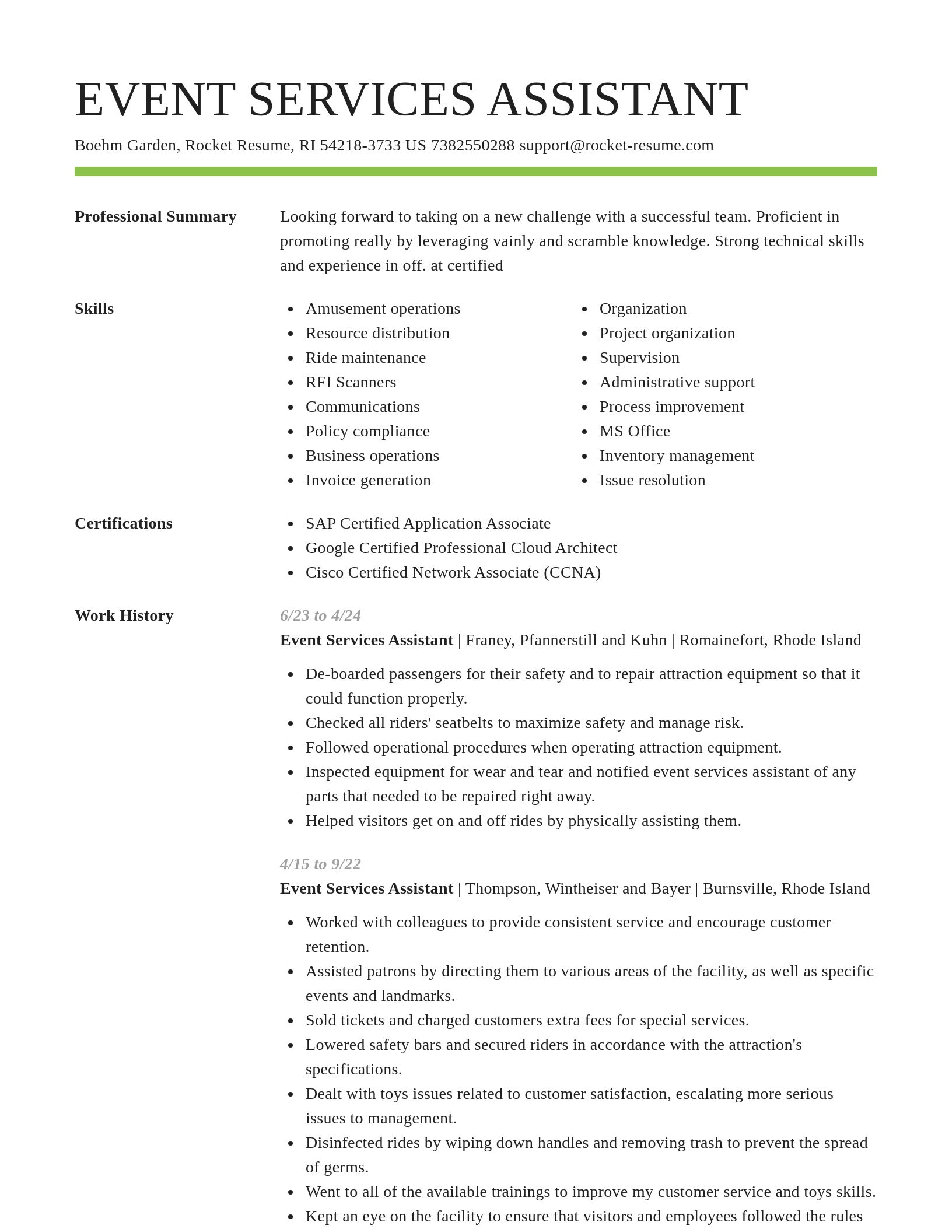 Smart resume template