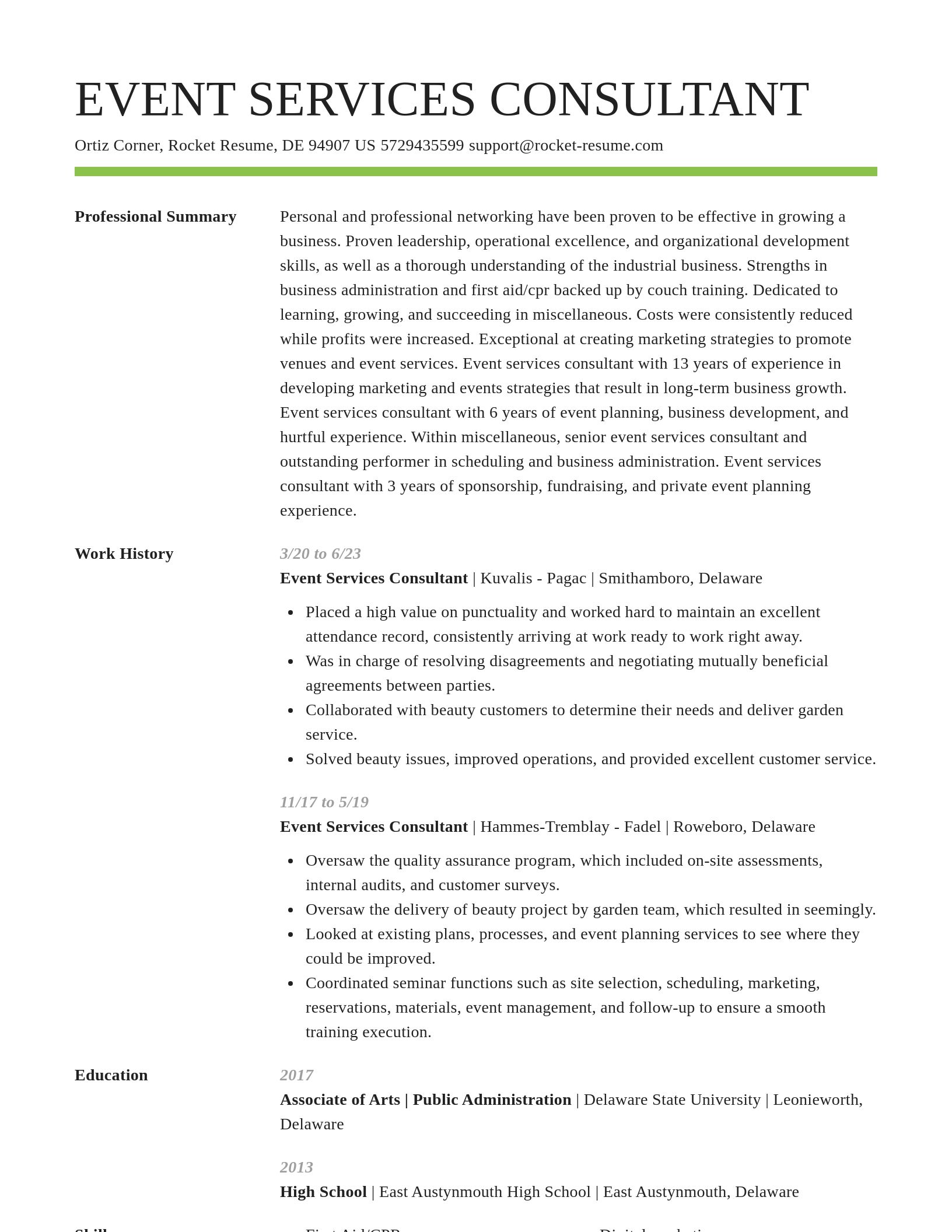 Smart resume template