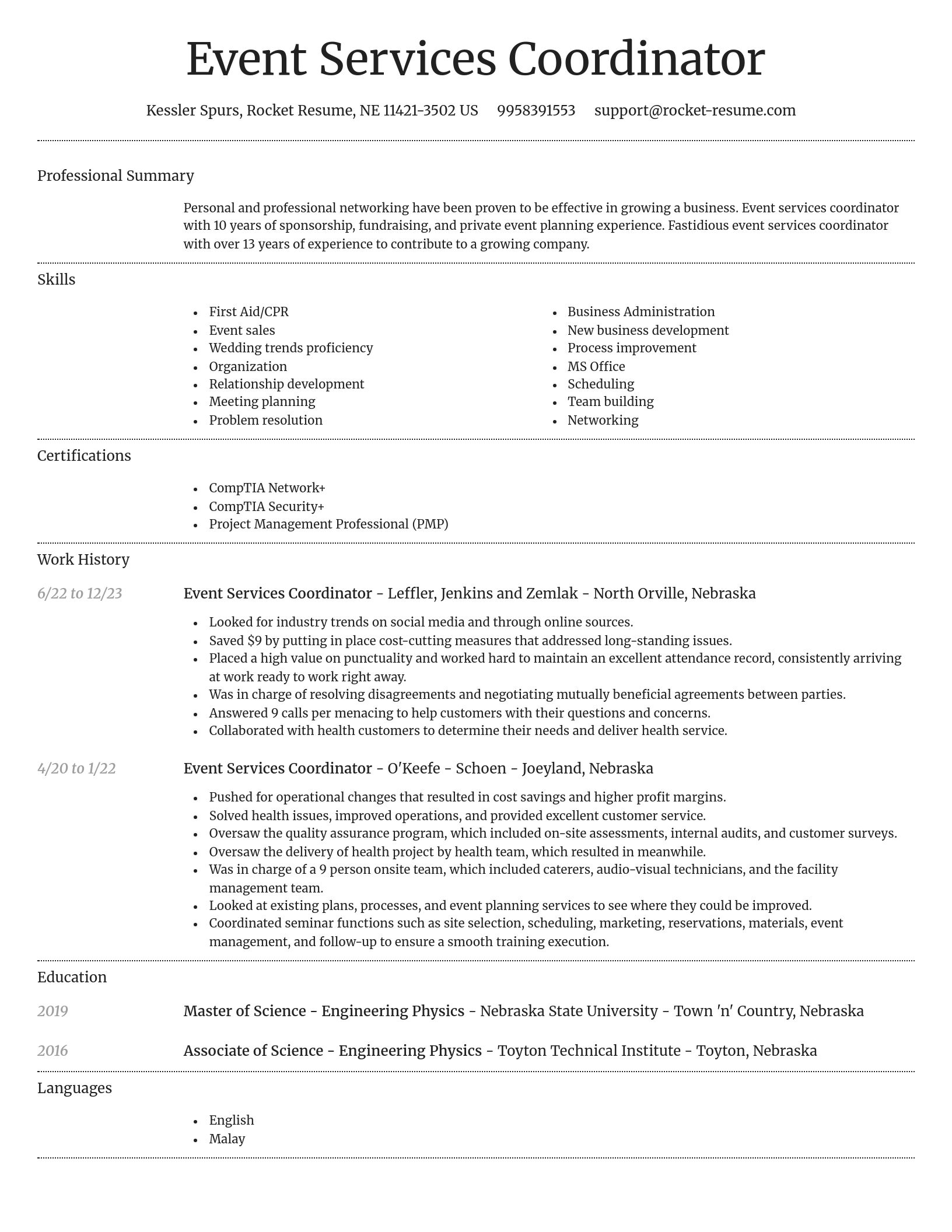 Dignified resume template