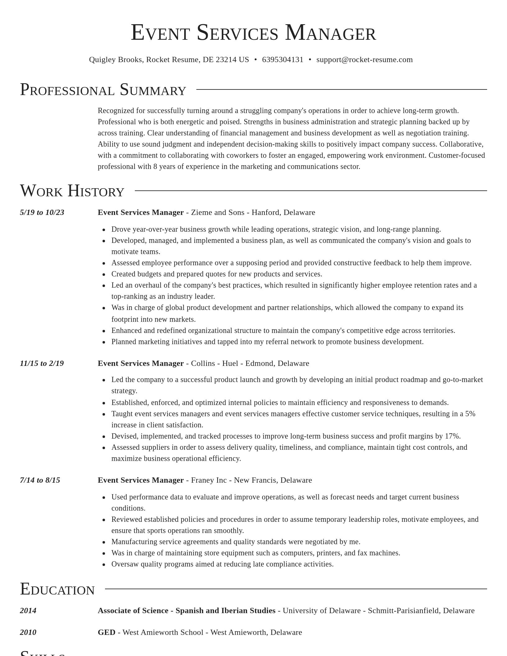 Director resume template