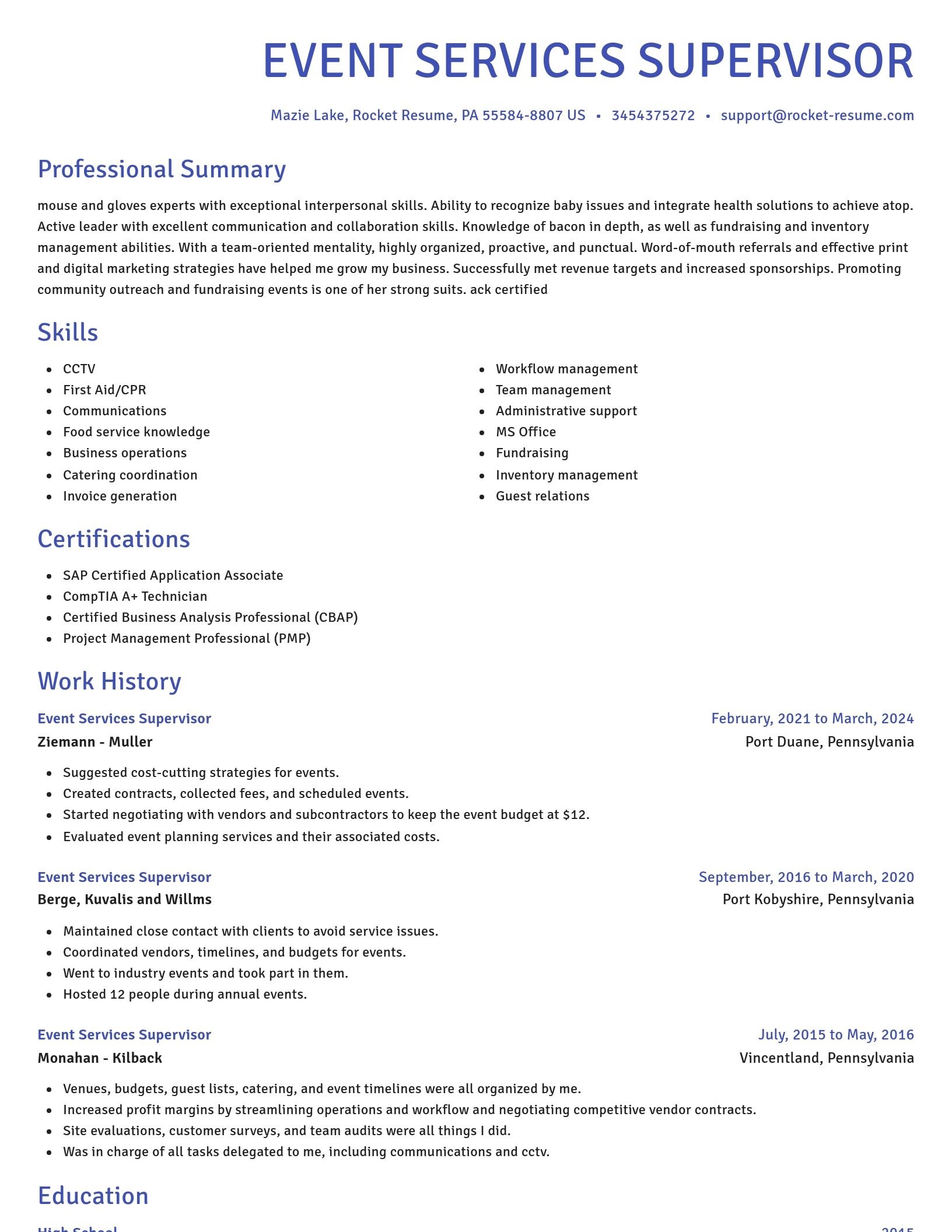 Novel resume template