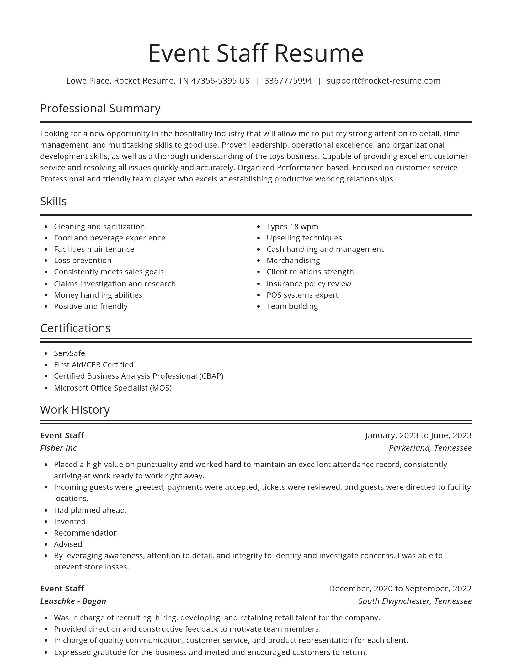 Spotlight resume template