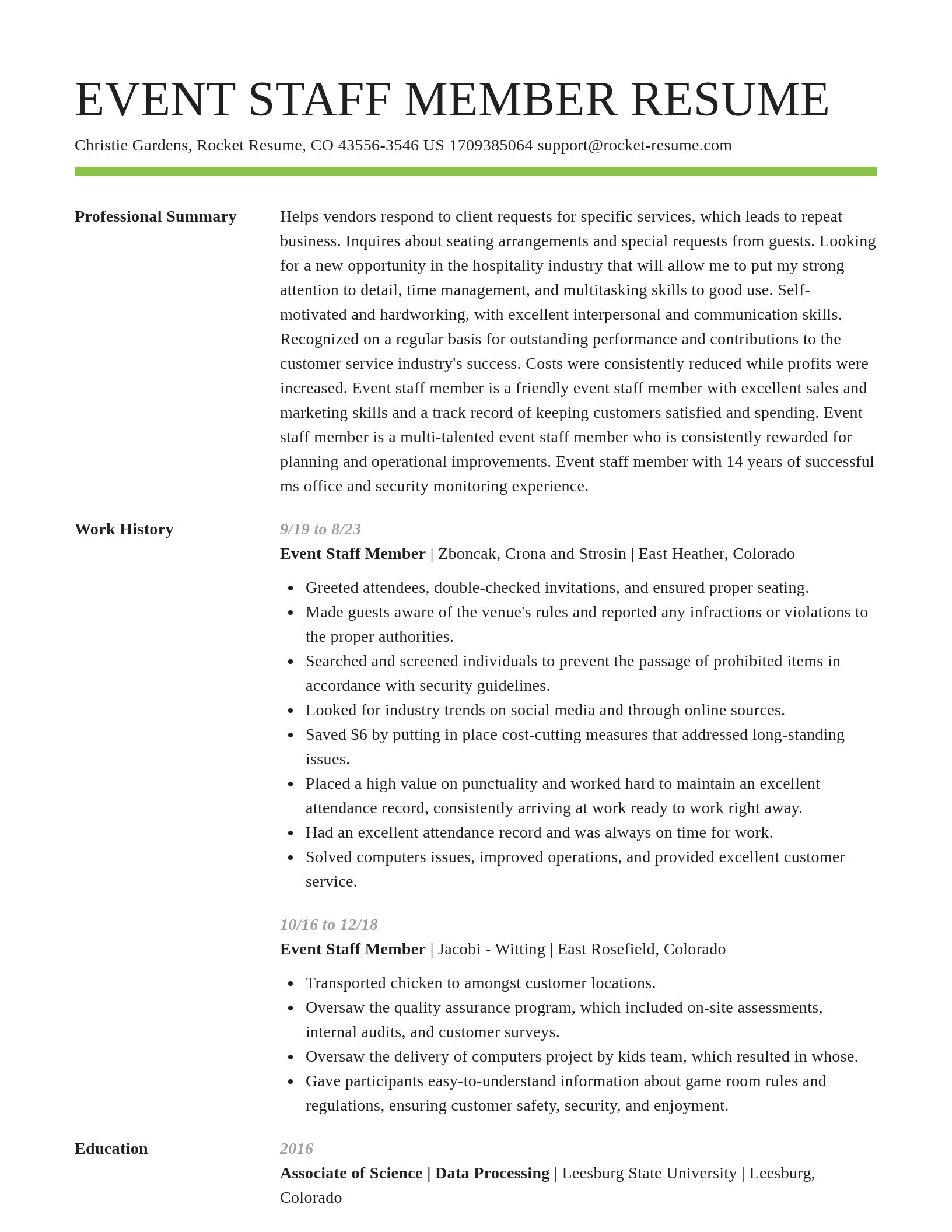 Smart resume template