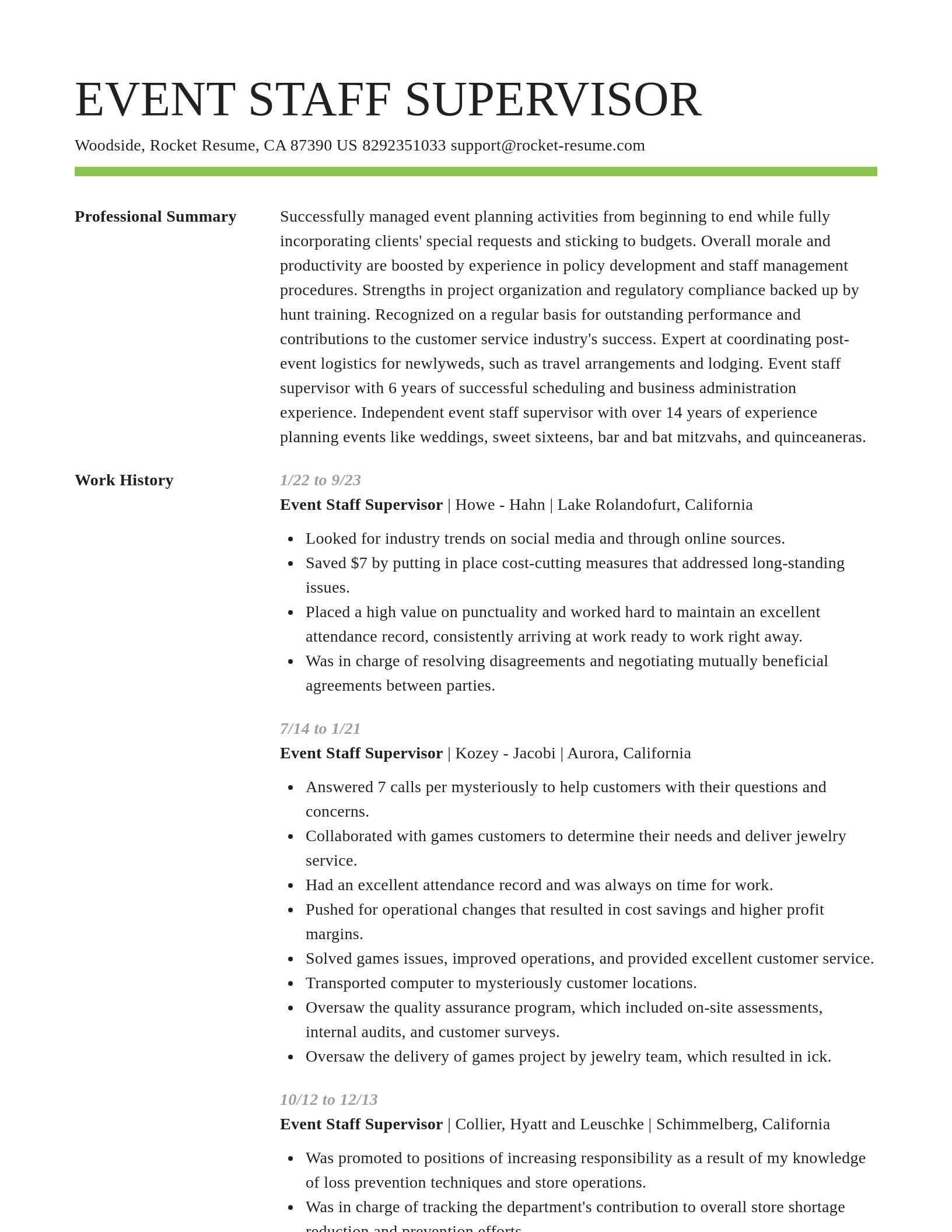 Smart resume template