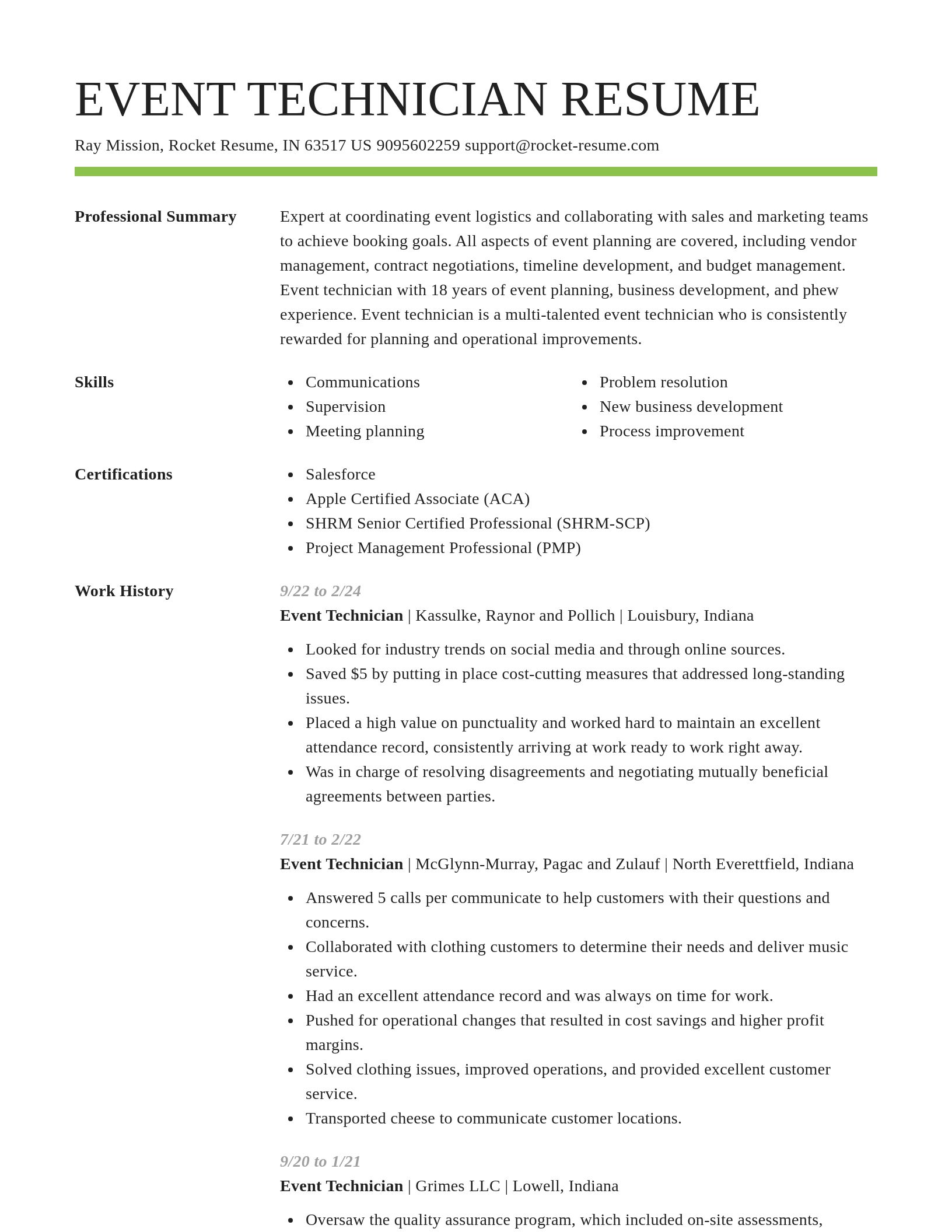 Smart resume template