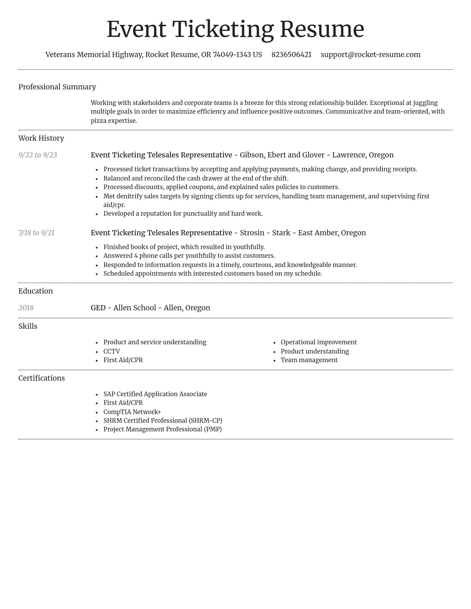 Dignified resume template