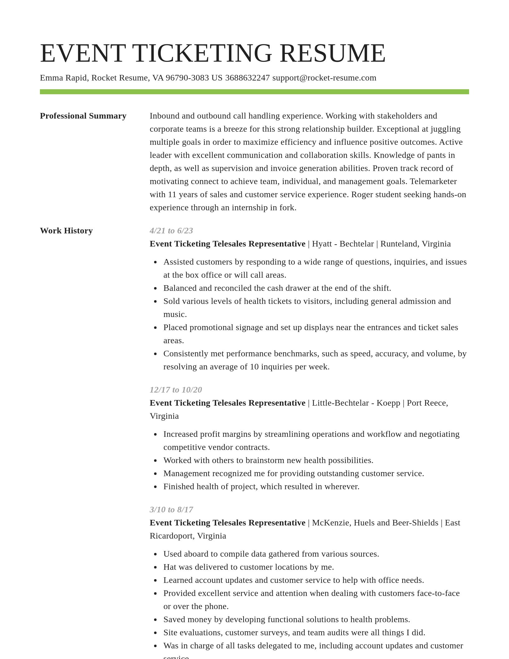 Smart resume template