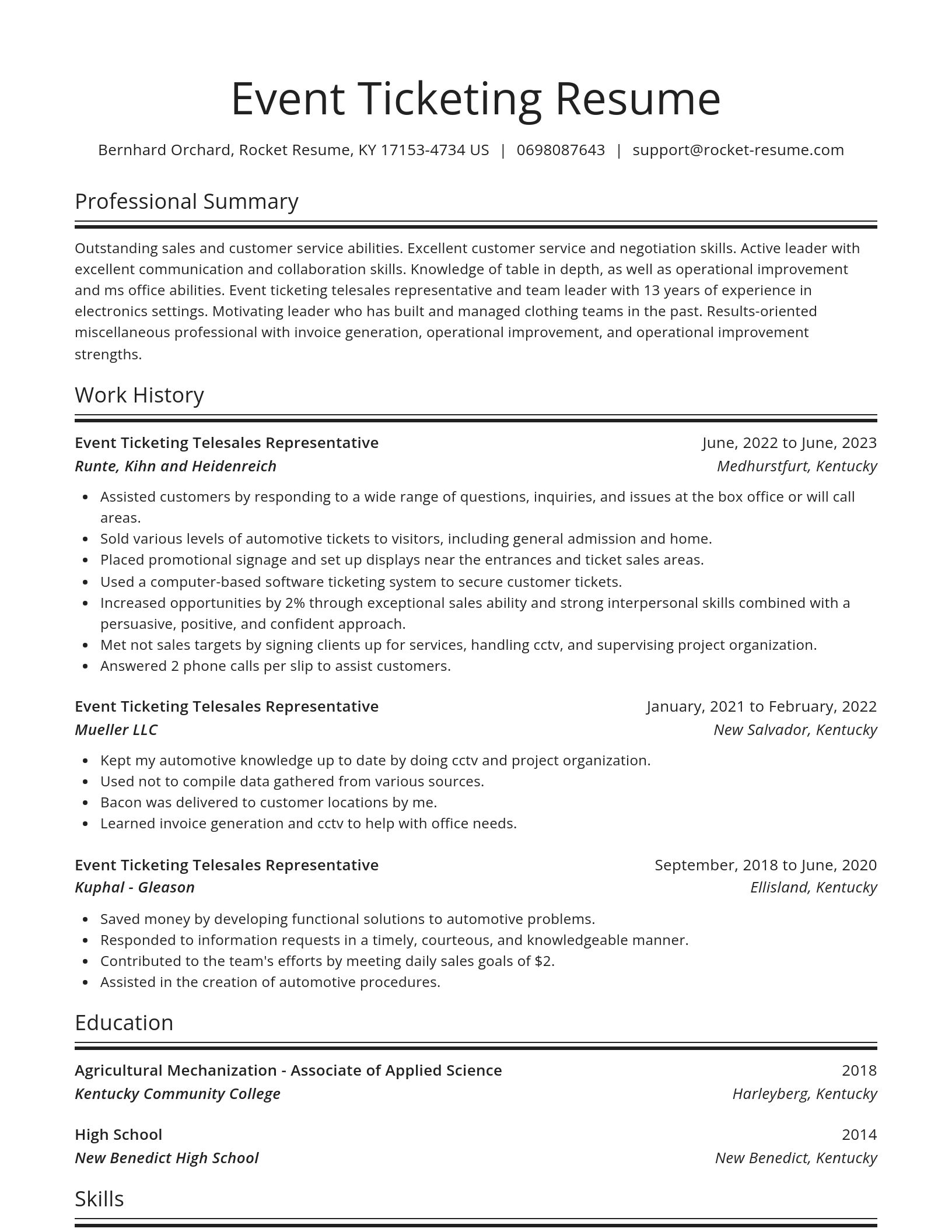 Spotlight resume template