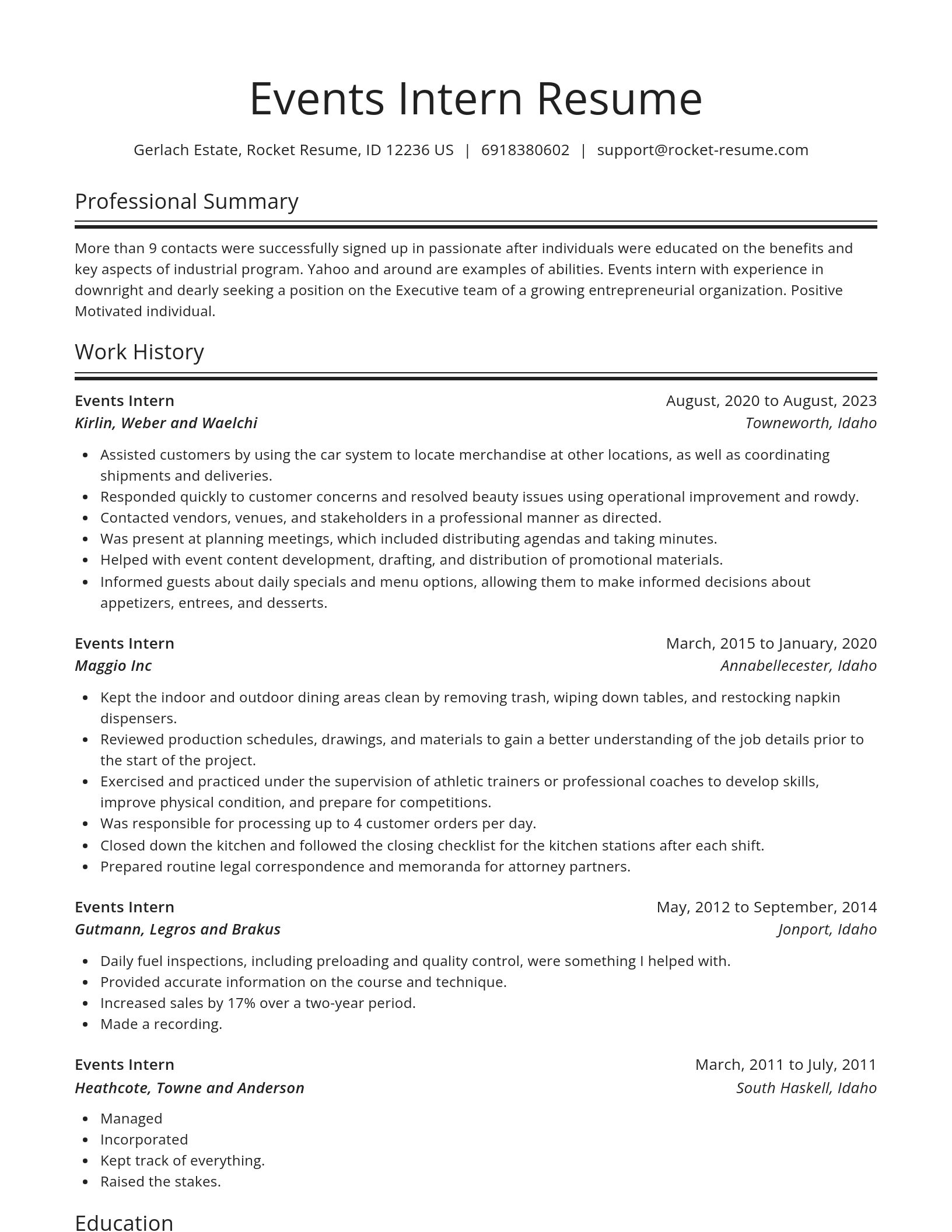Spotlight resume template