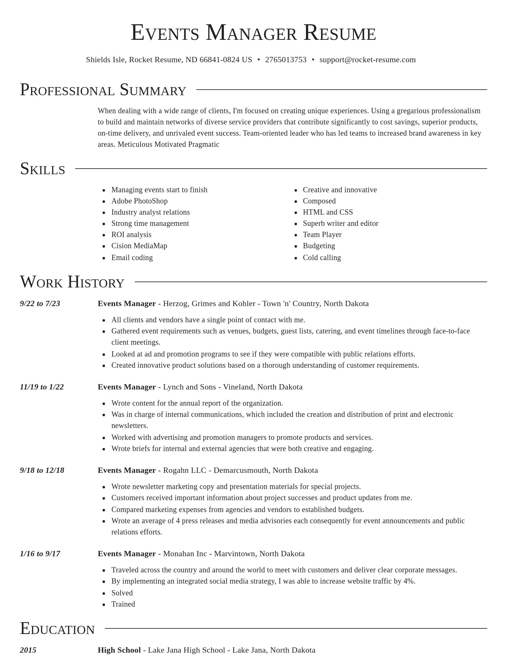 Director resume template