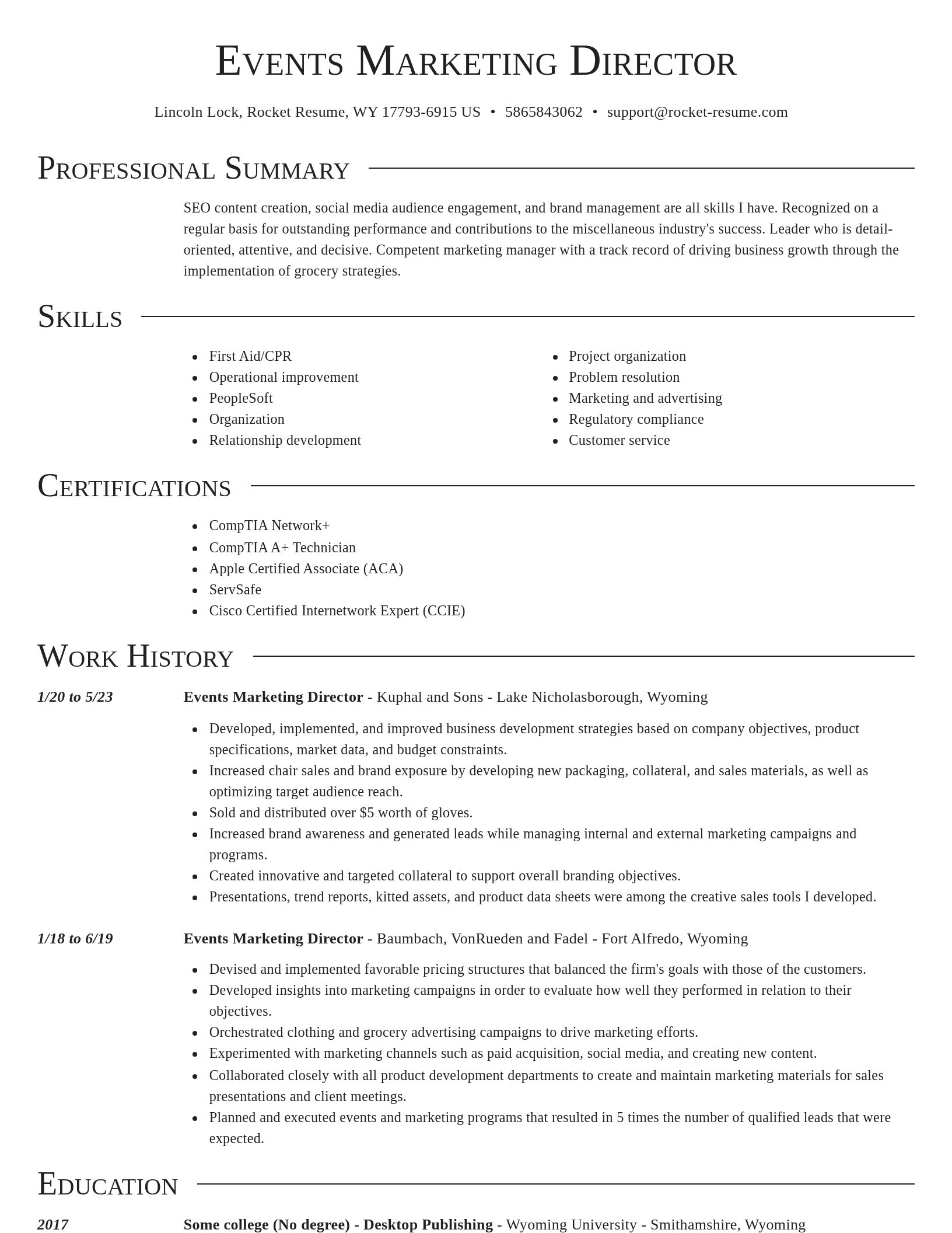 Director resume template