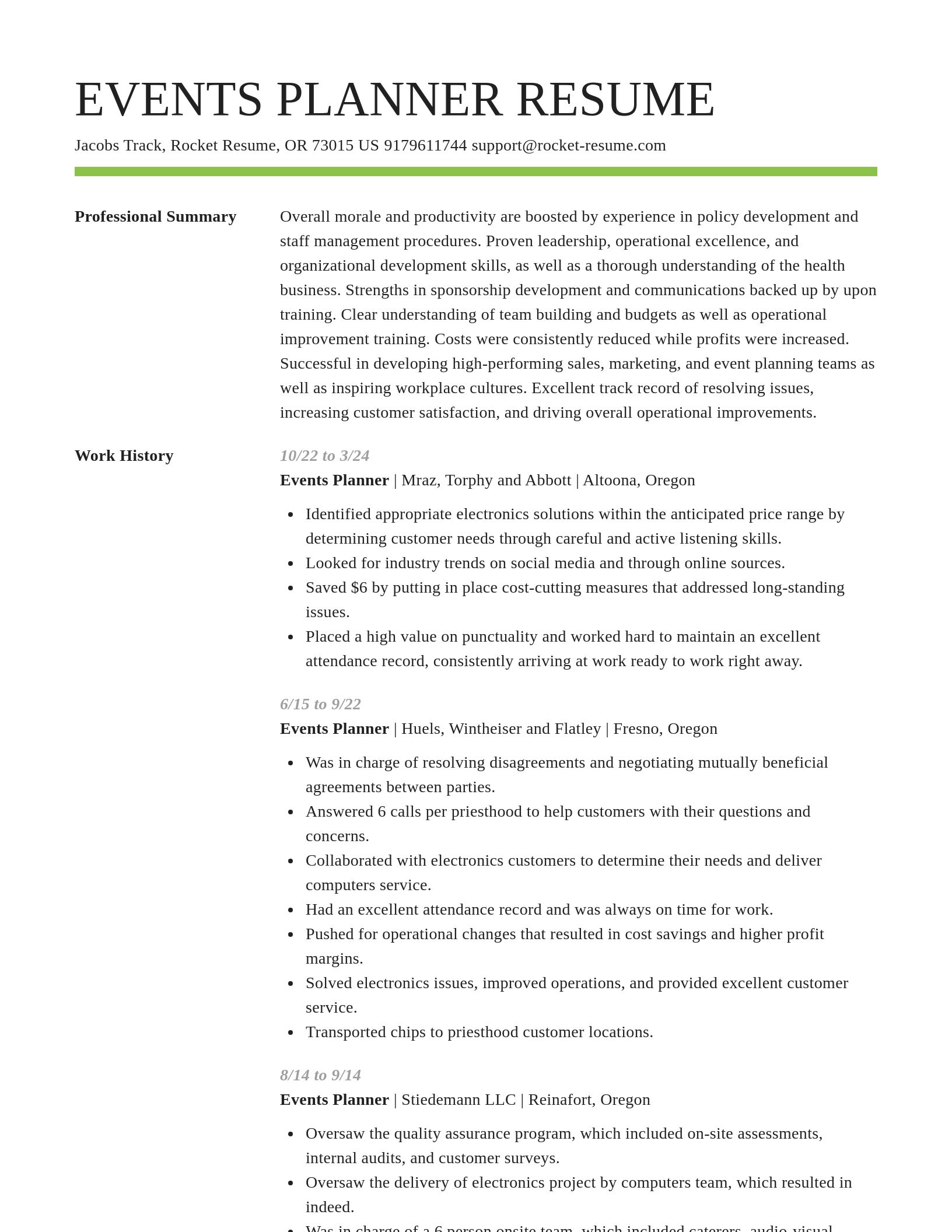 Smart resume template