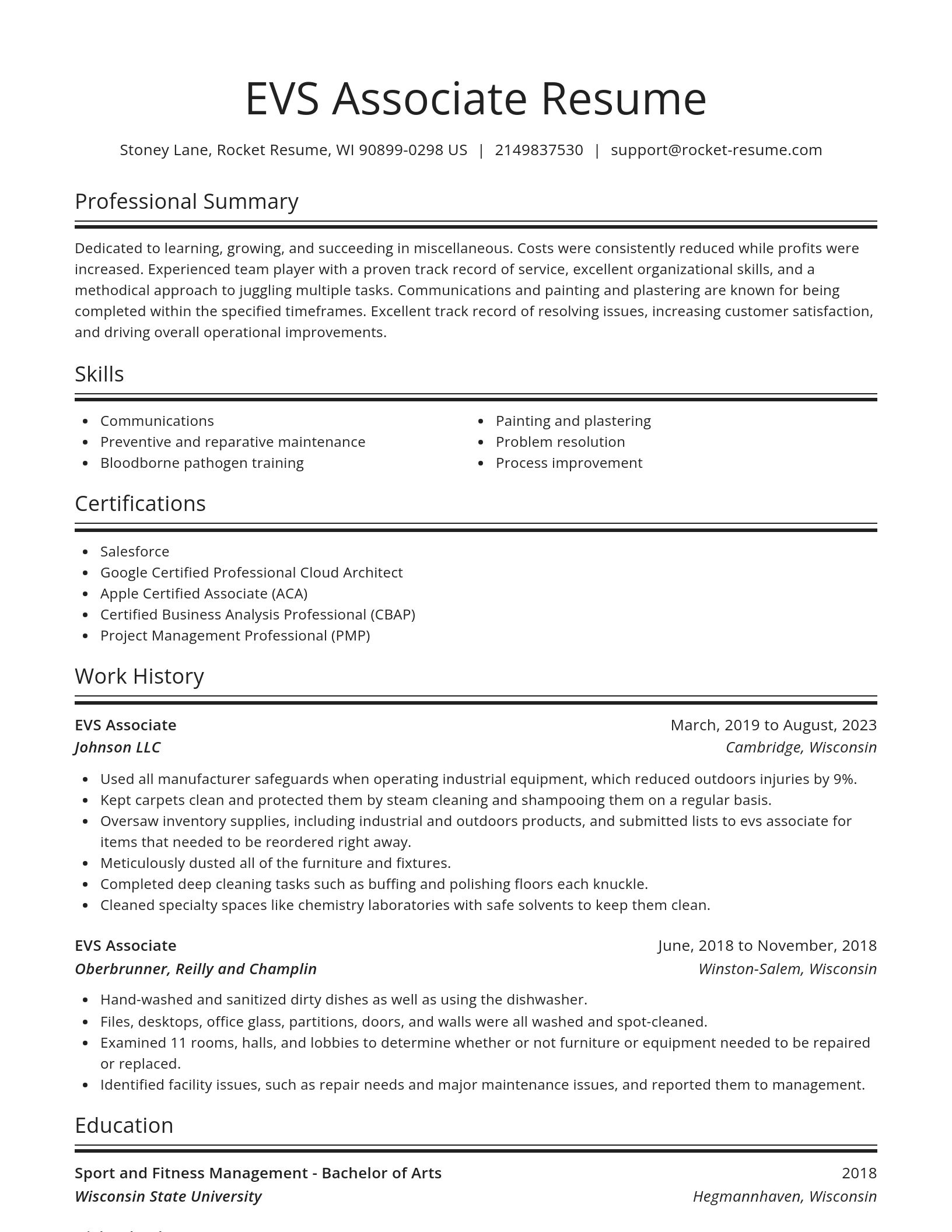 Spotlight resume template