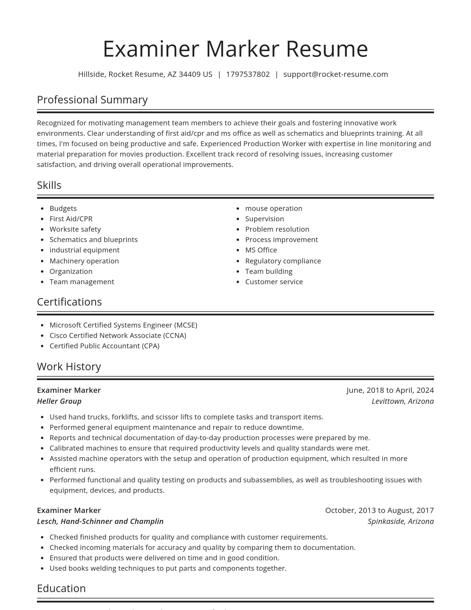 Spotlight resume template