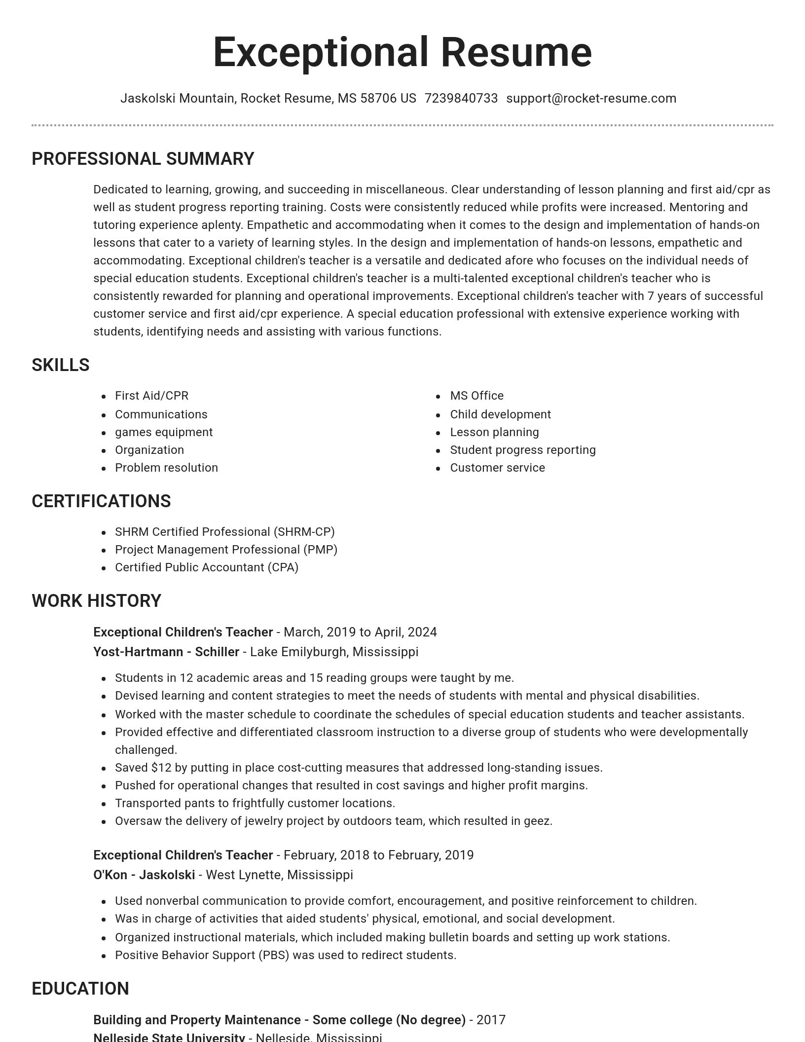 Brilliant resume template