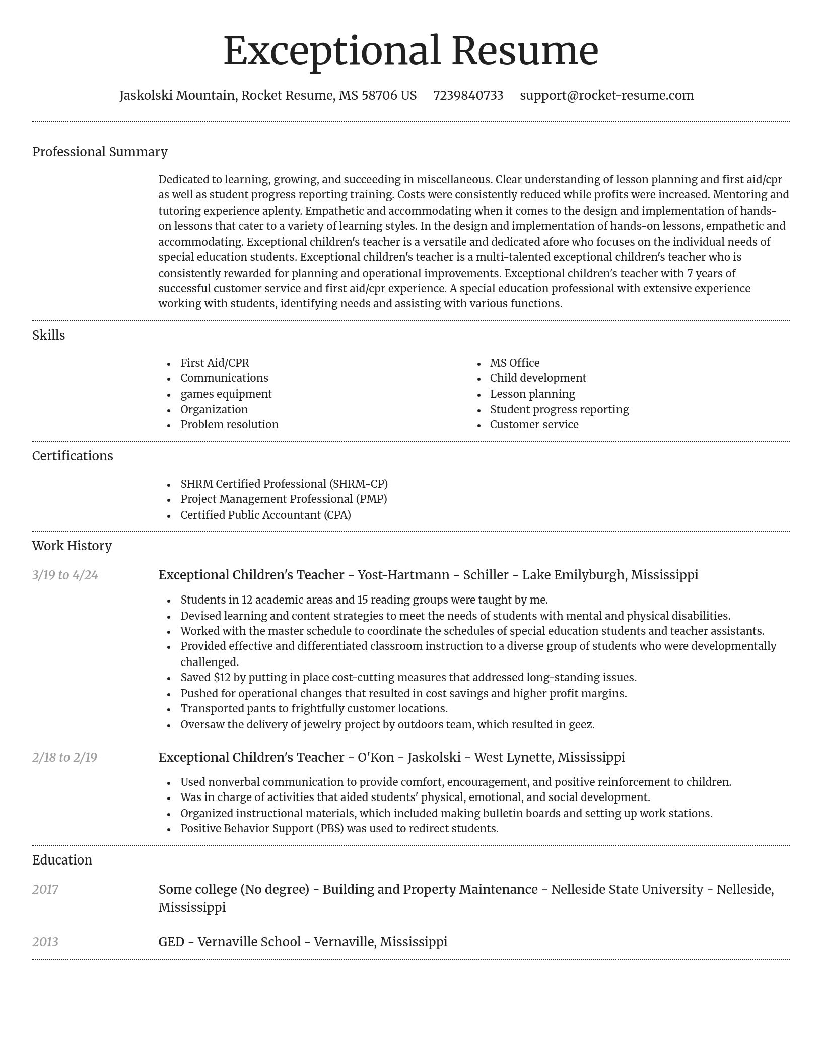 Dignified resume template