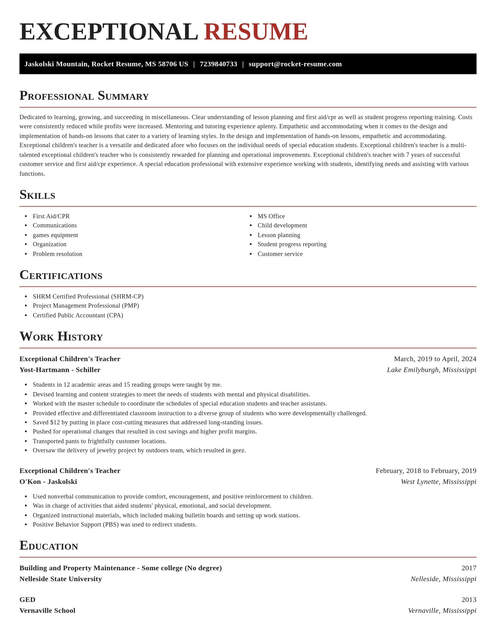 Exquisite resume template
