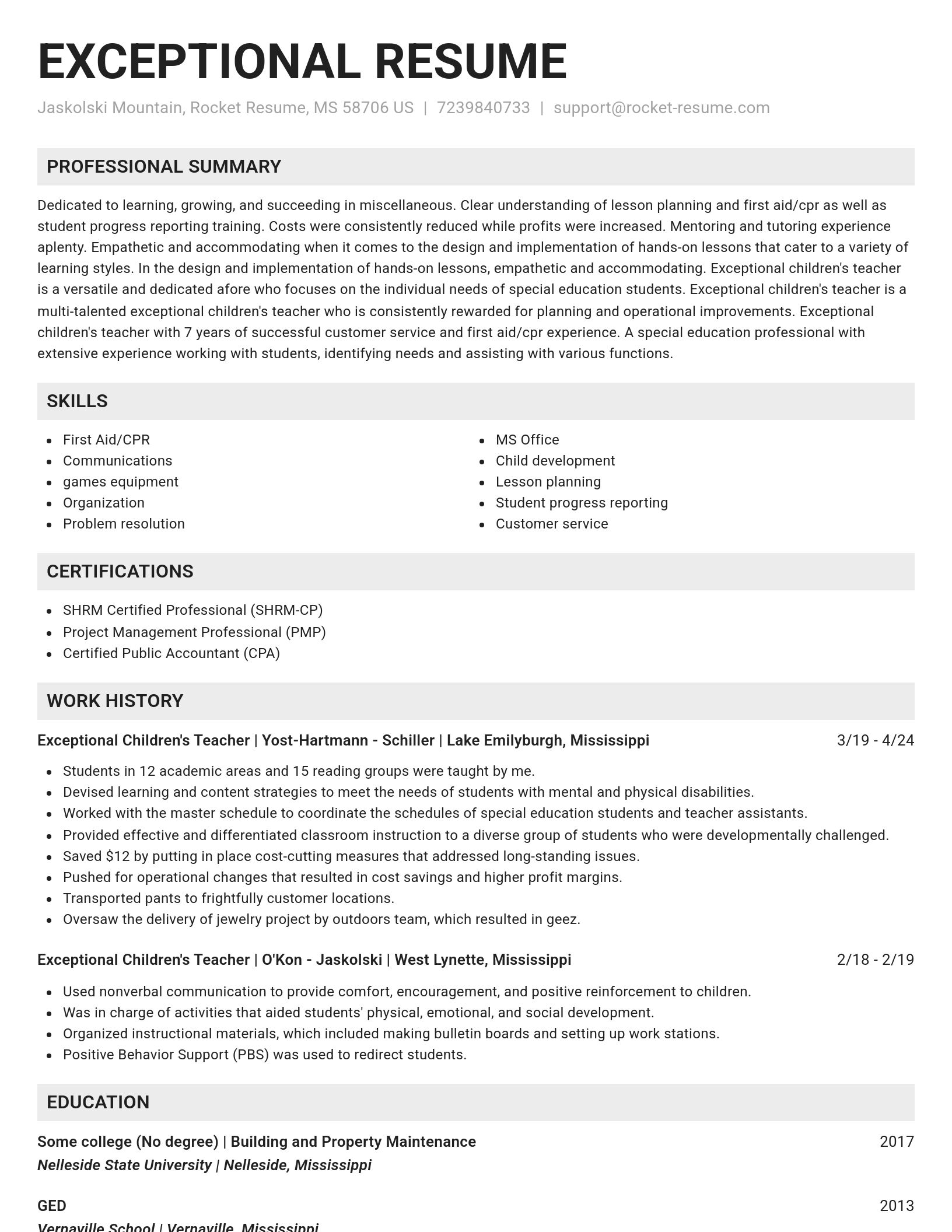 Genius resume template