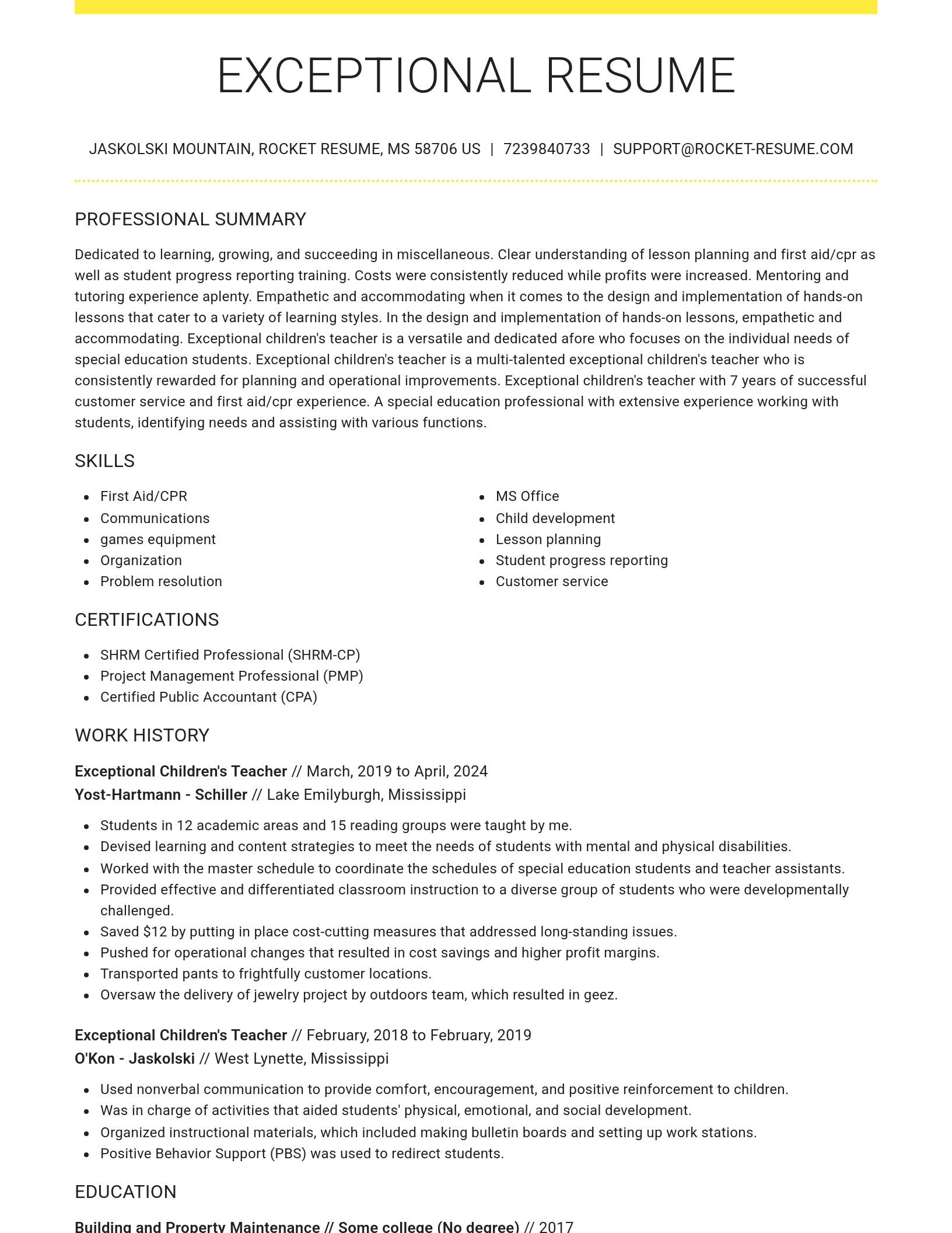 Grand resume template