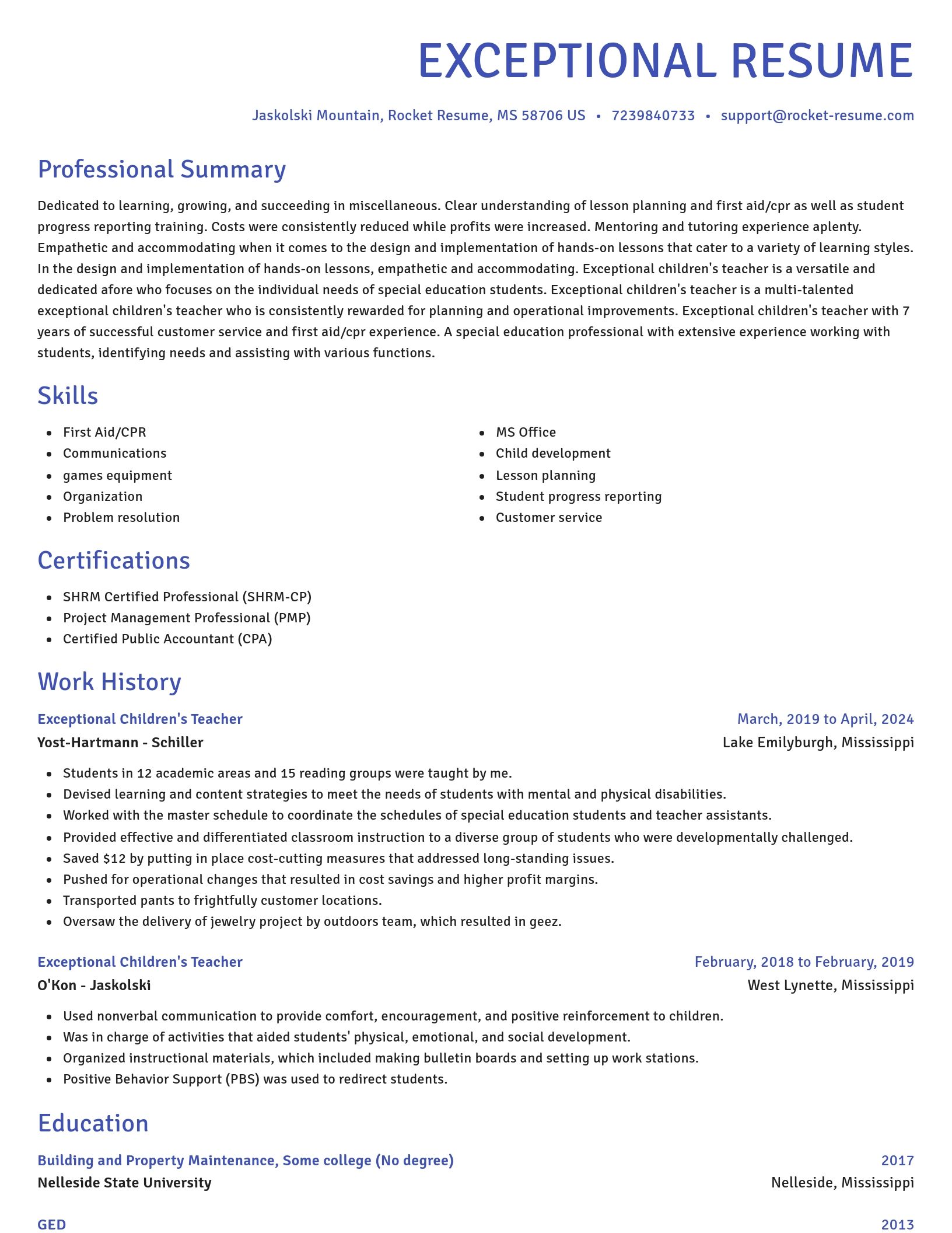 Novel resume template
