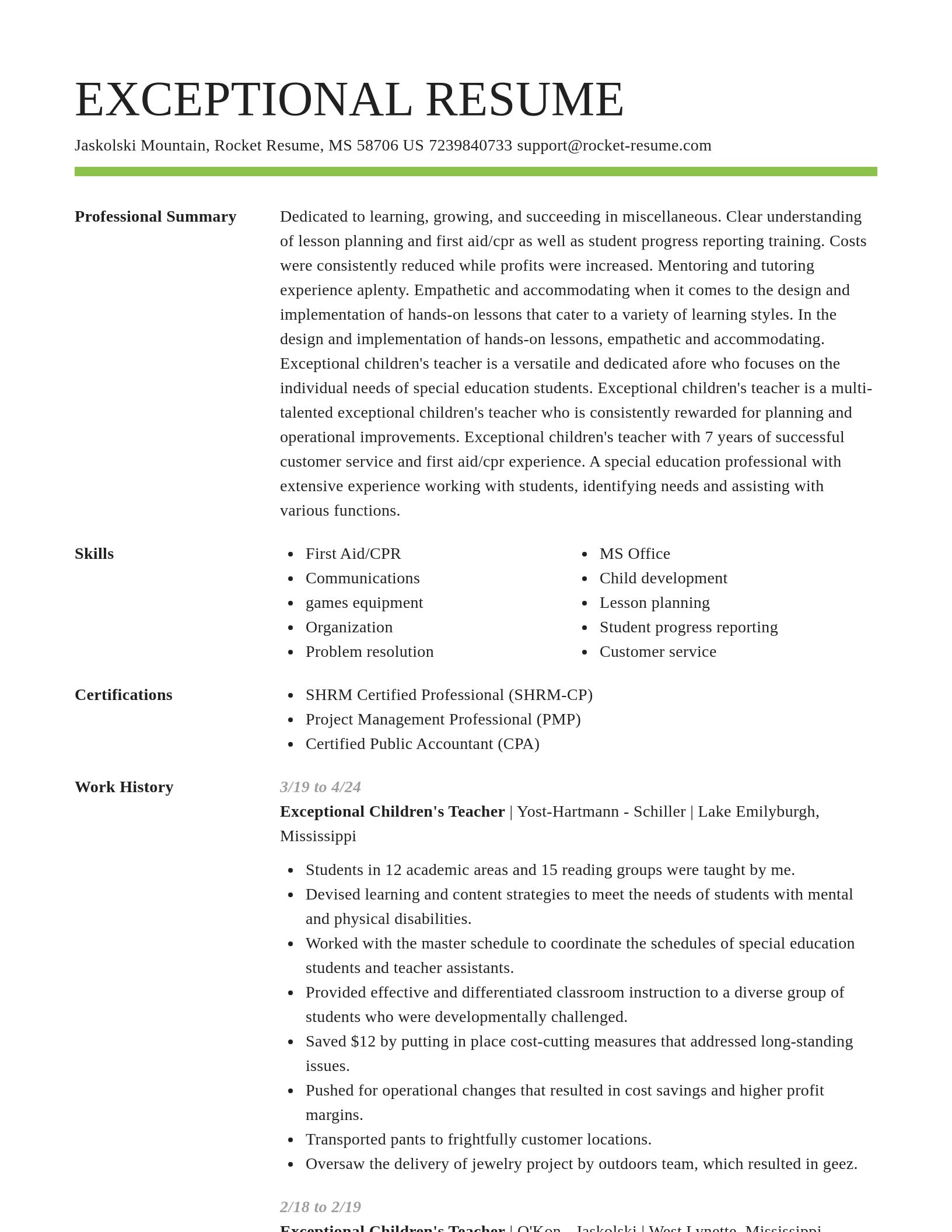 Smart resume template