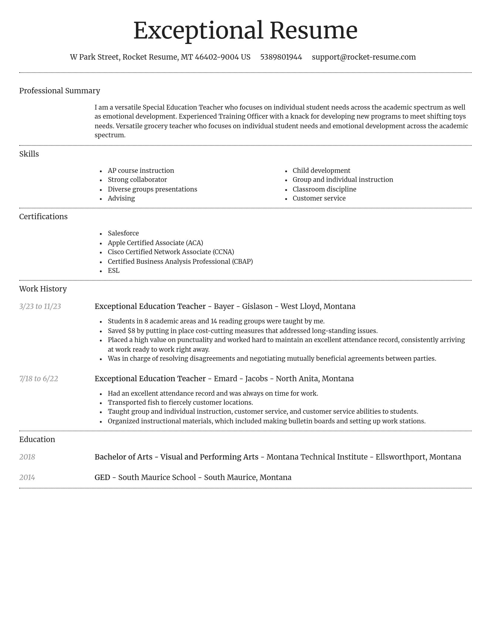 Dignified resume template