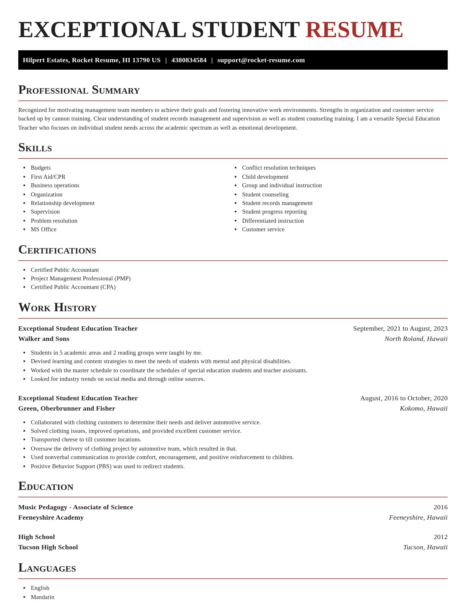 Exquisite resume template