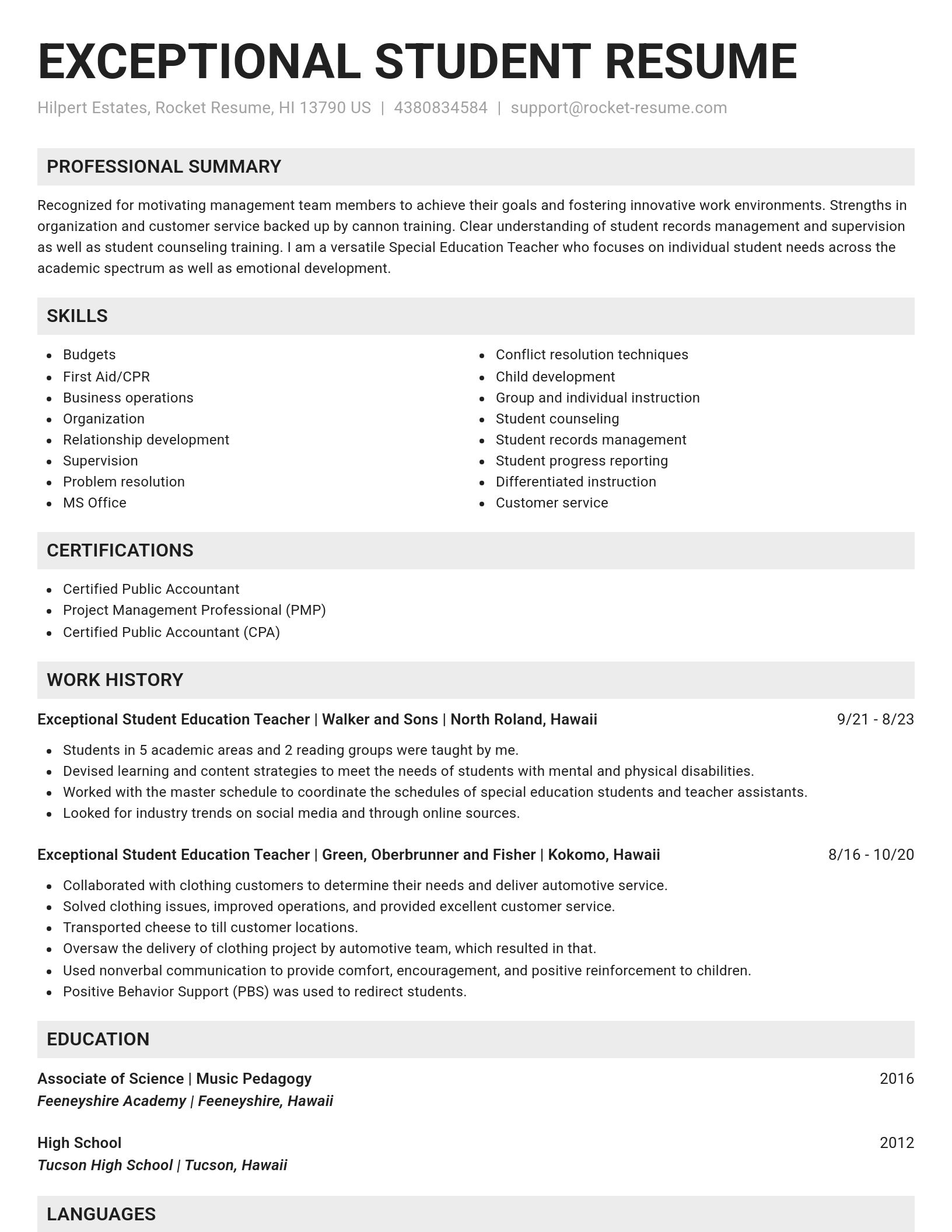 Genius resume template