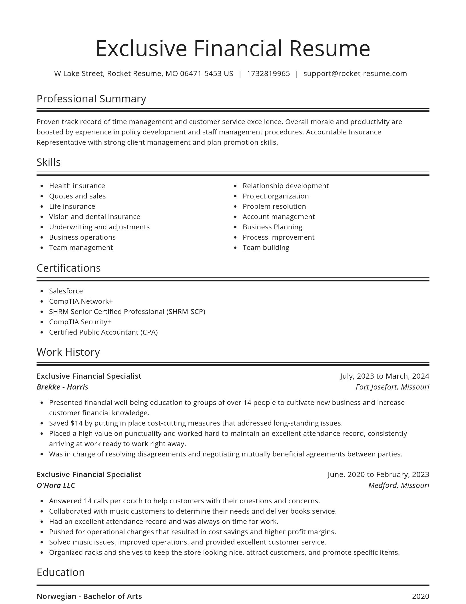 Spotlight resume template