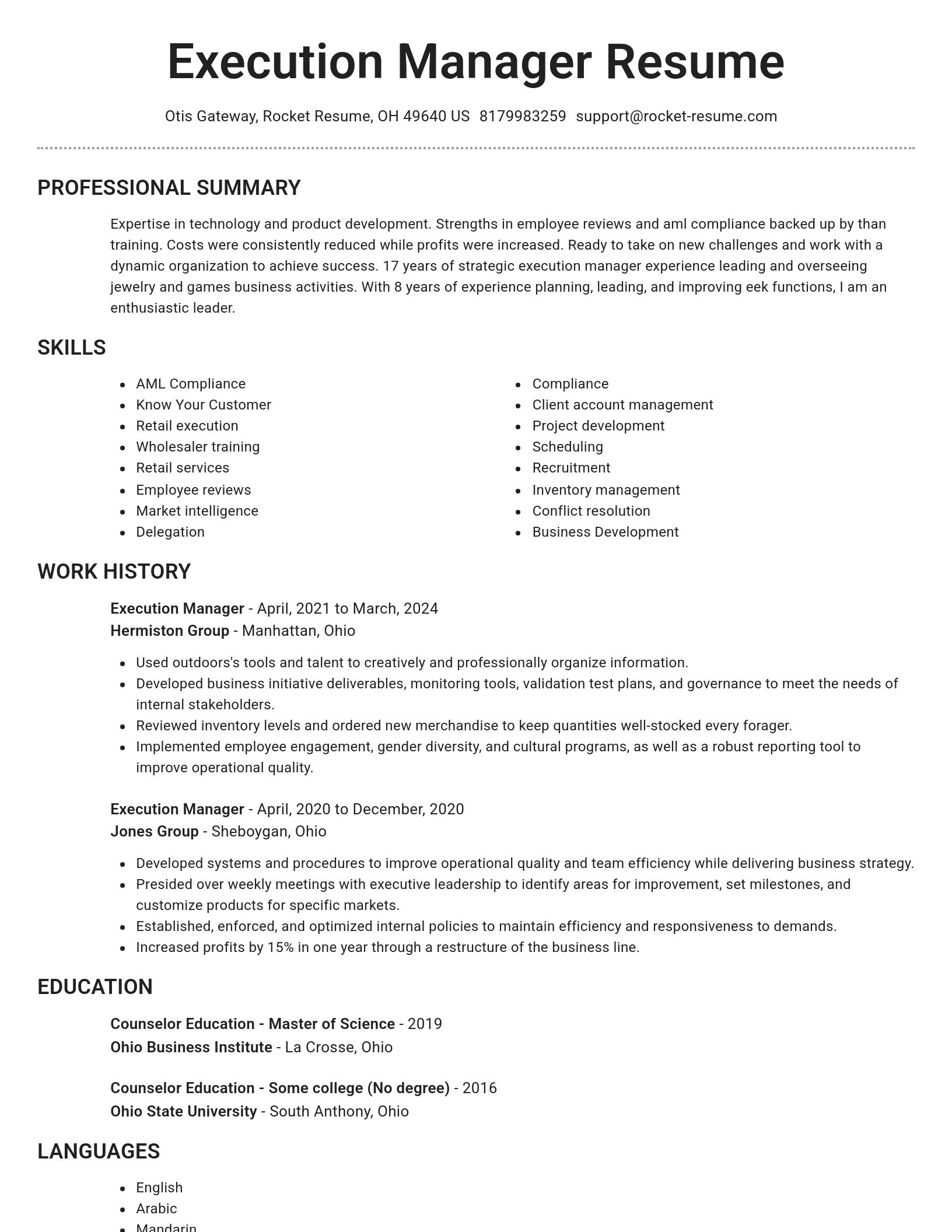 Brilliant resume template
