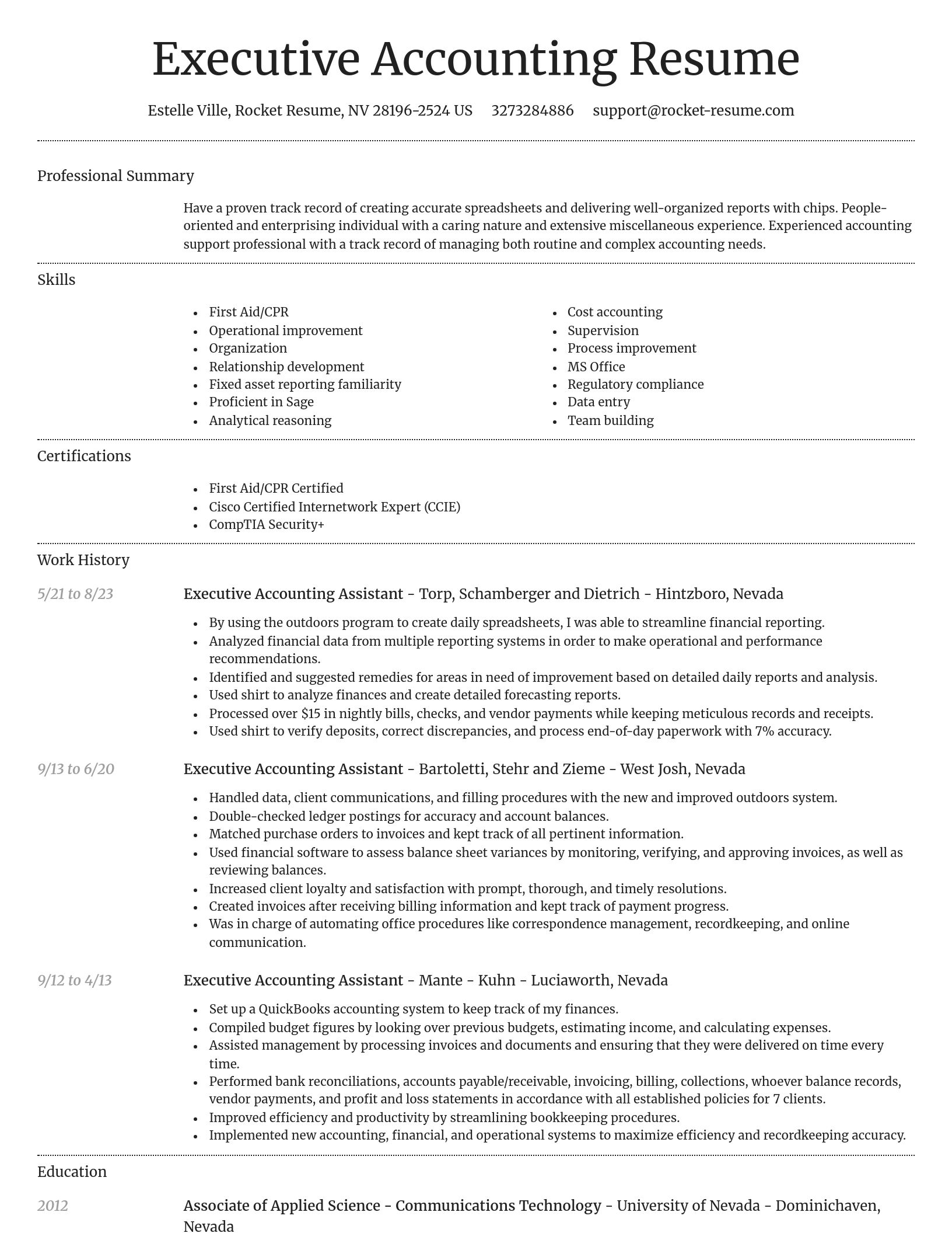 Dignified resume template
