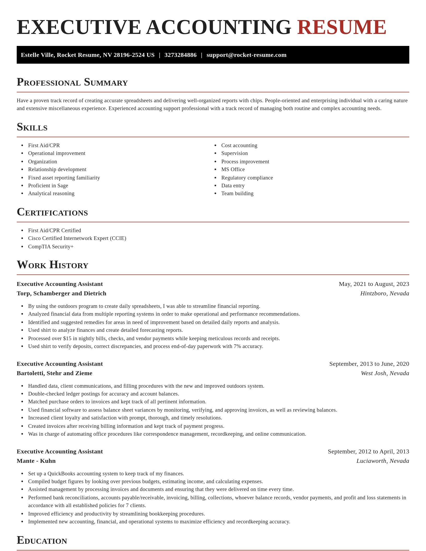 Exquisite resume template