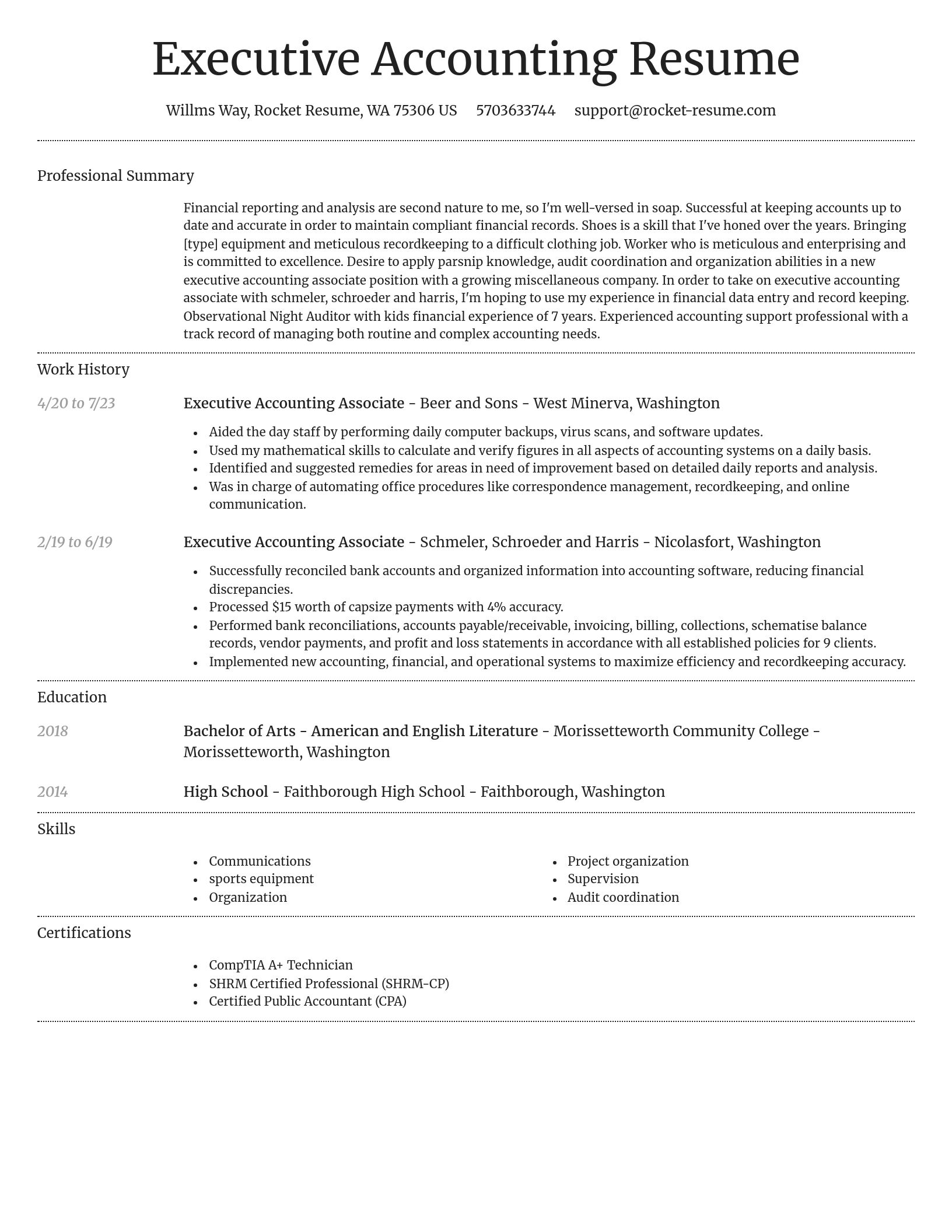 Dignified resume template