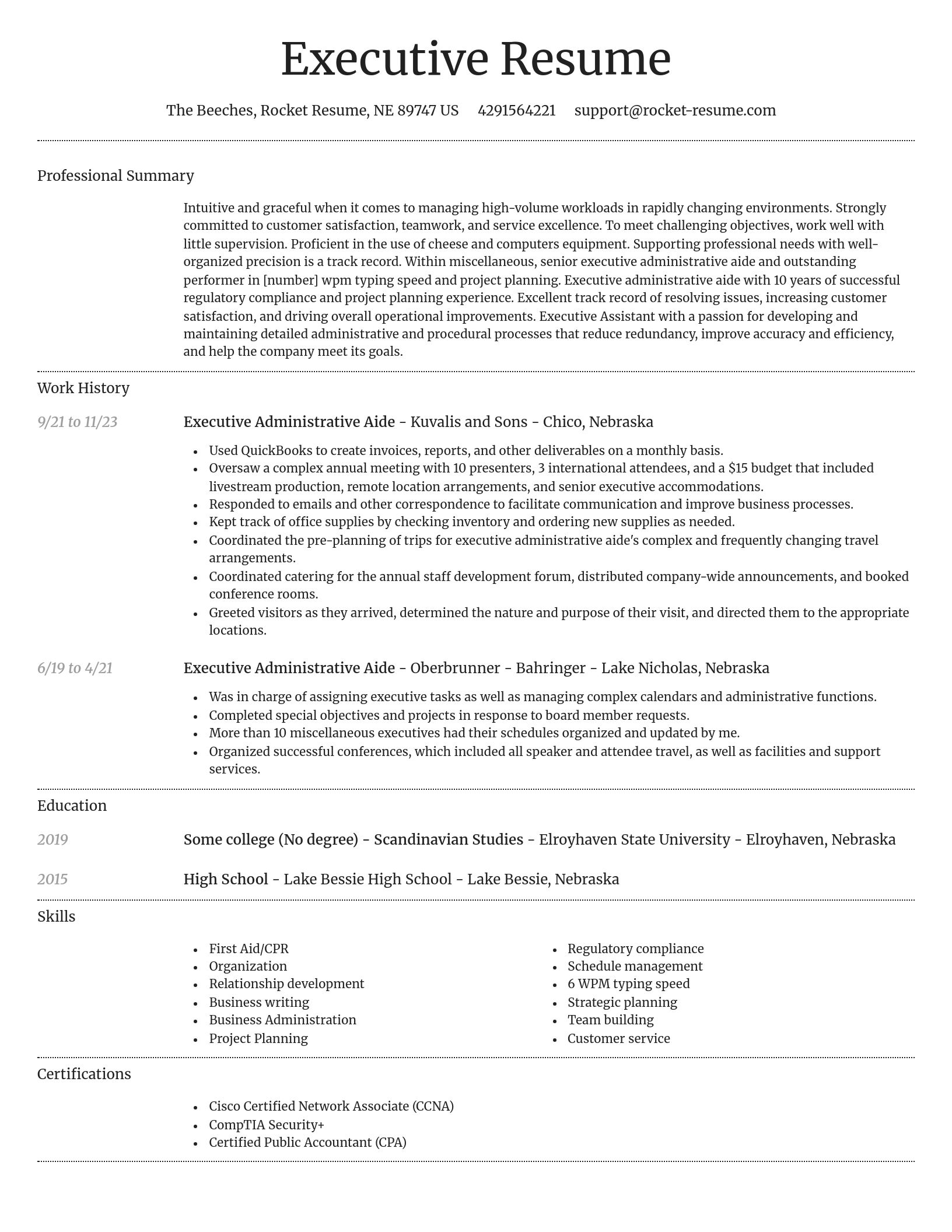 Dignified resume template