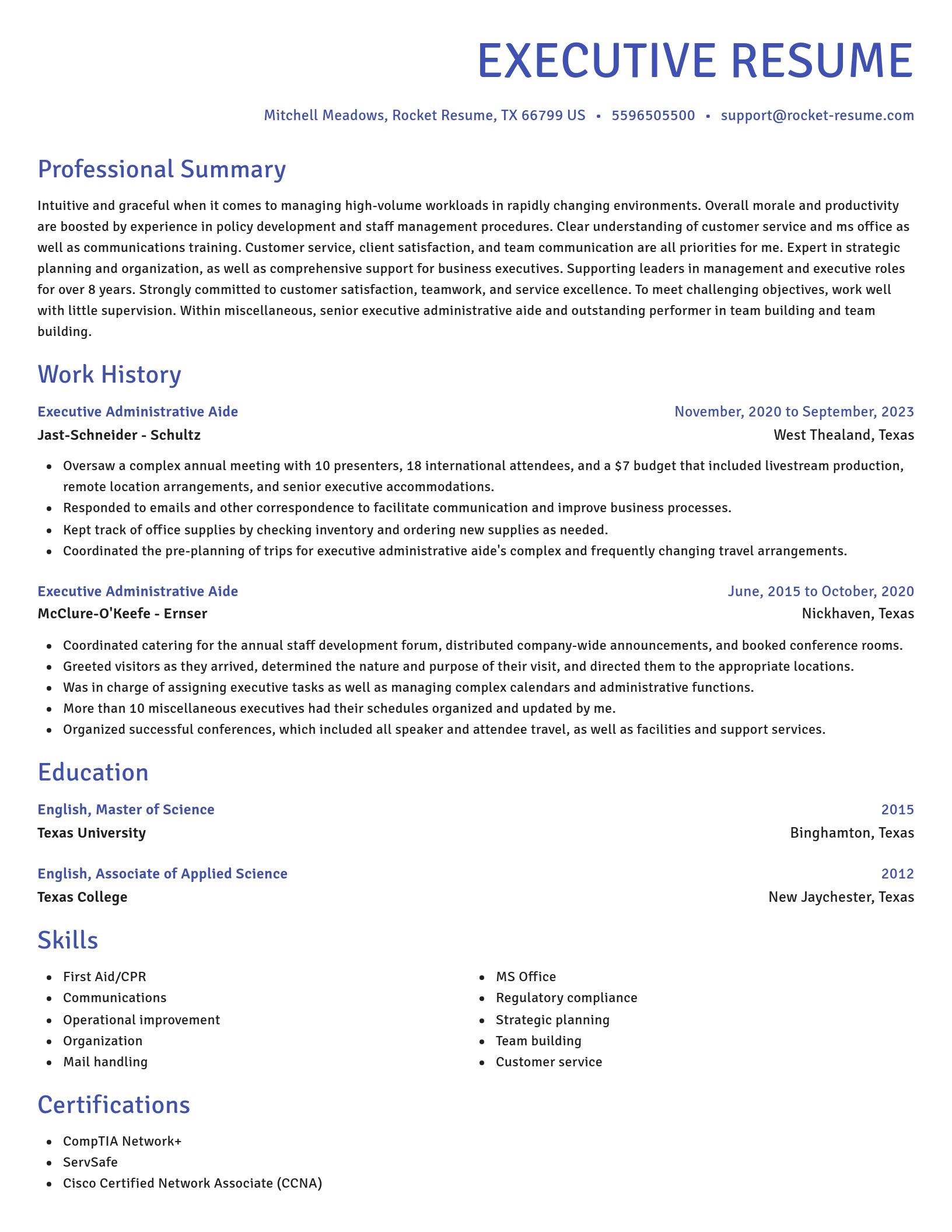 Novel resume template