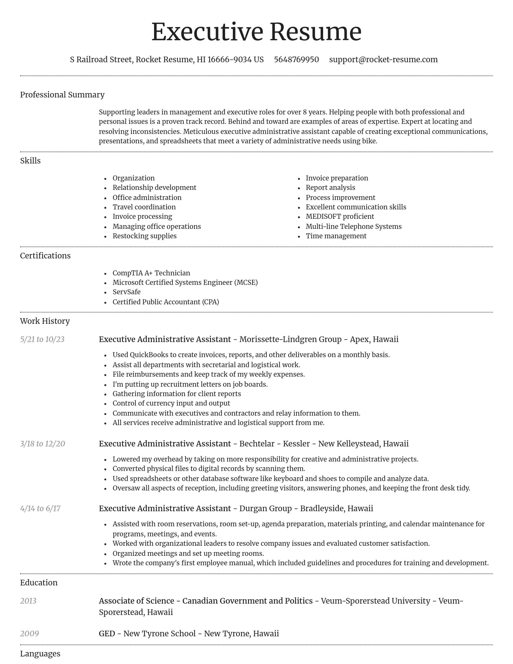 Dignified resume template