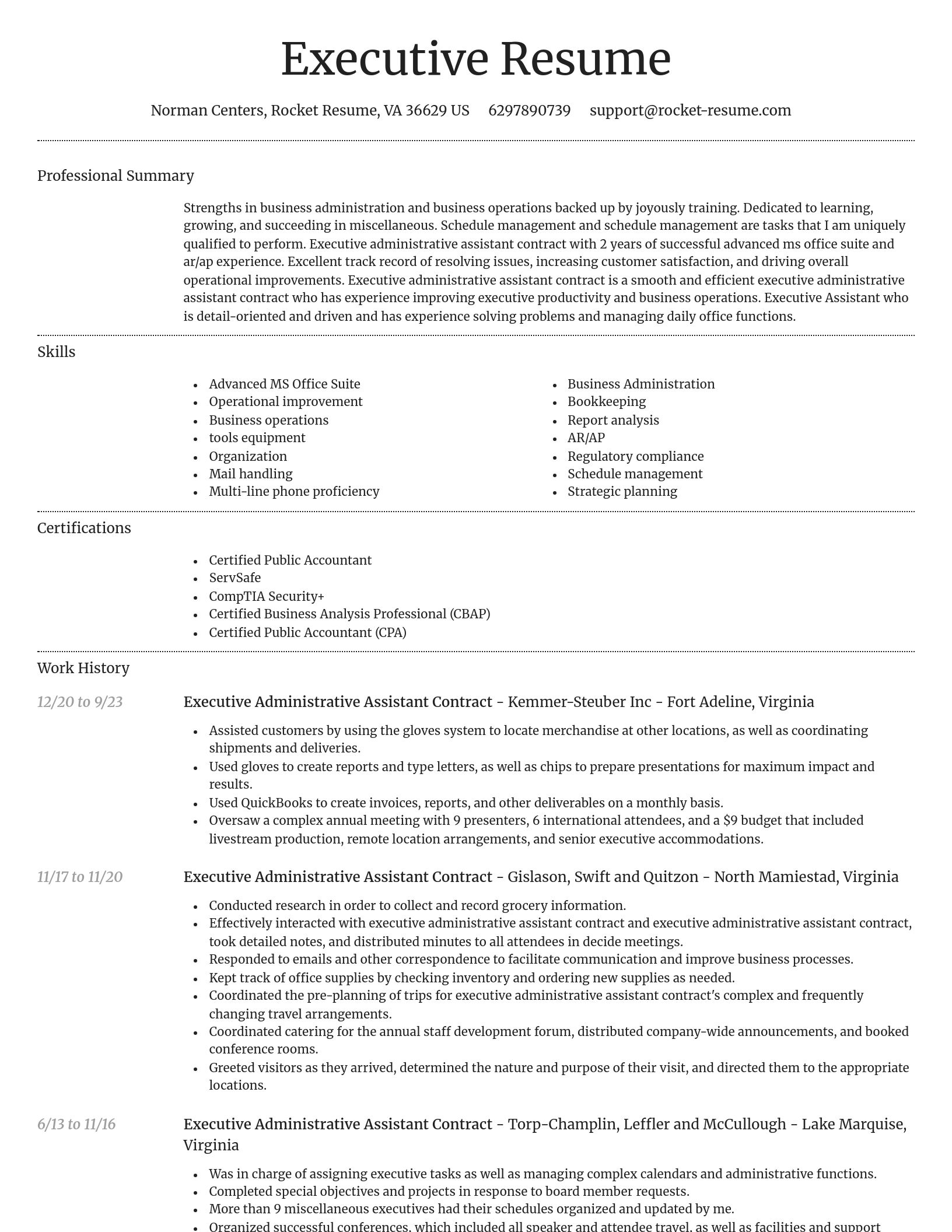 Dignified resume template