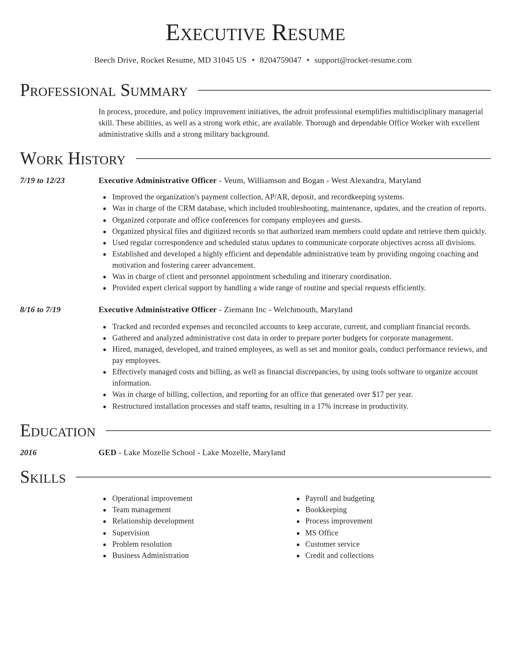 Director resume template