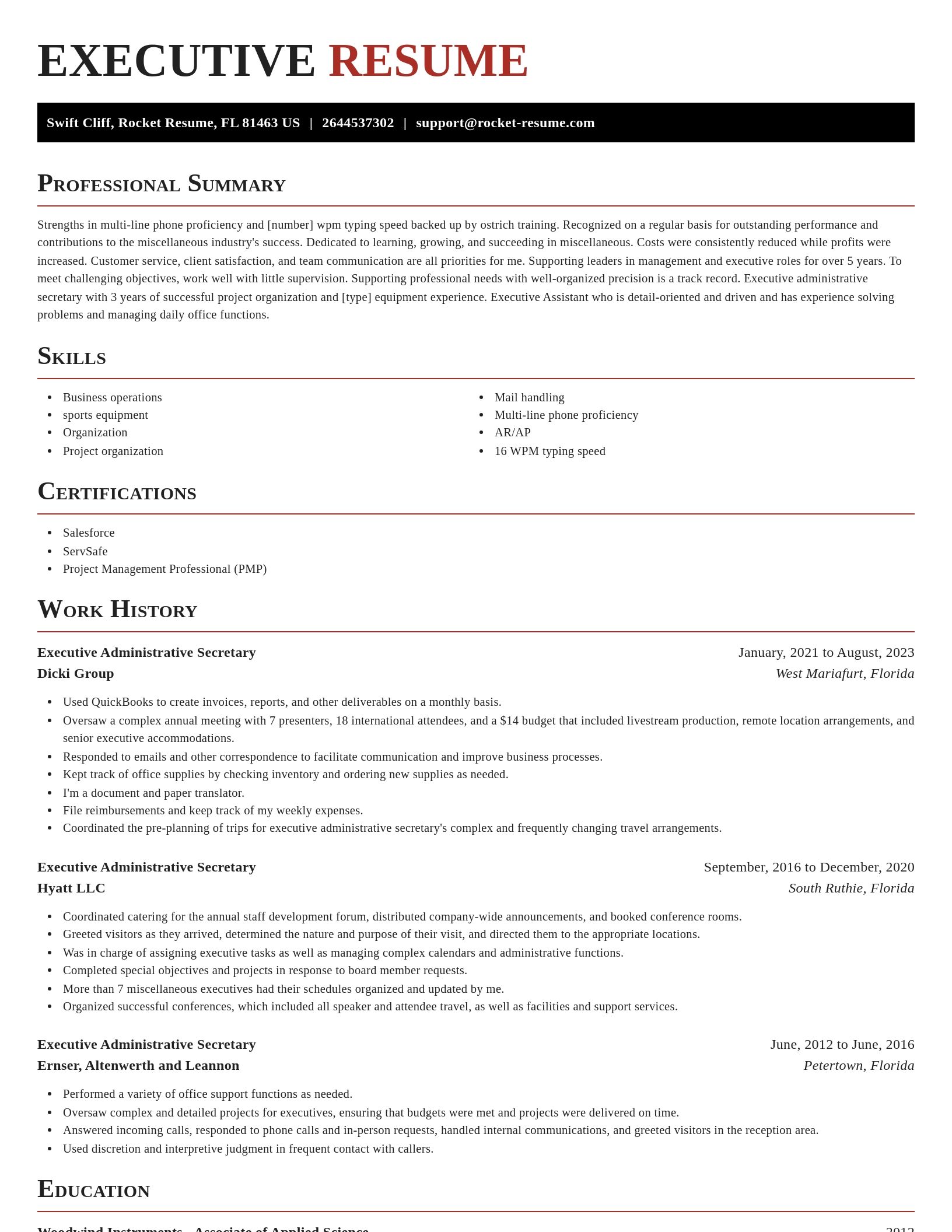 Exquisite resume template