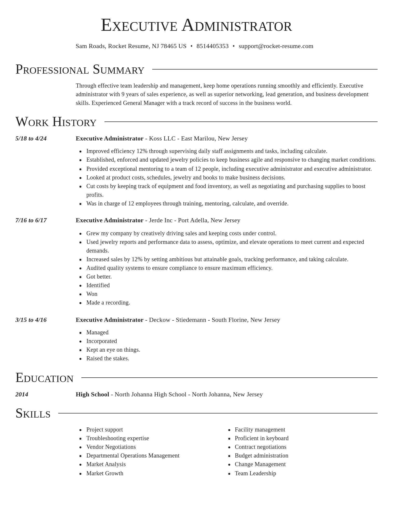 Director resume template
