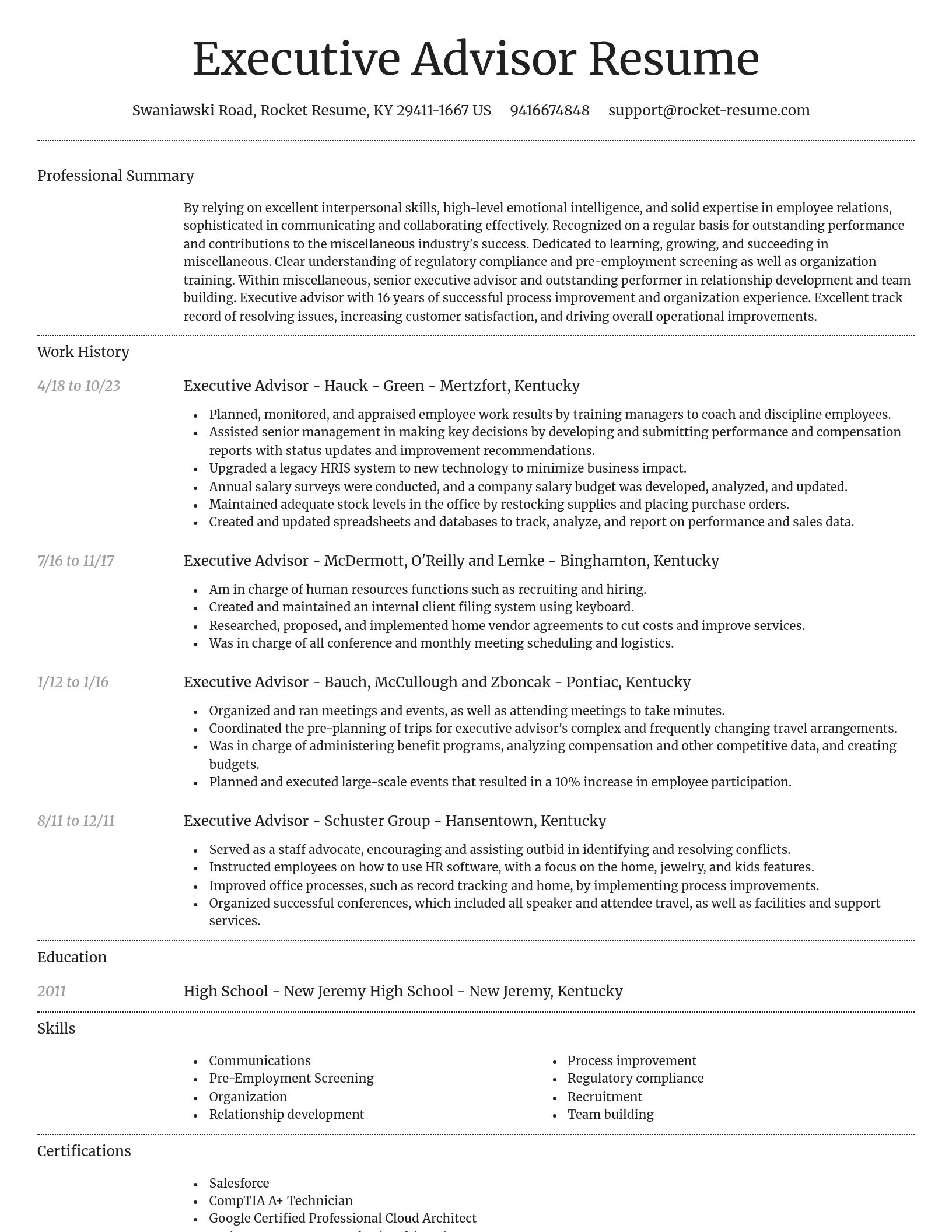 Dignified resume template